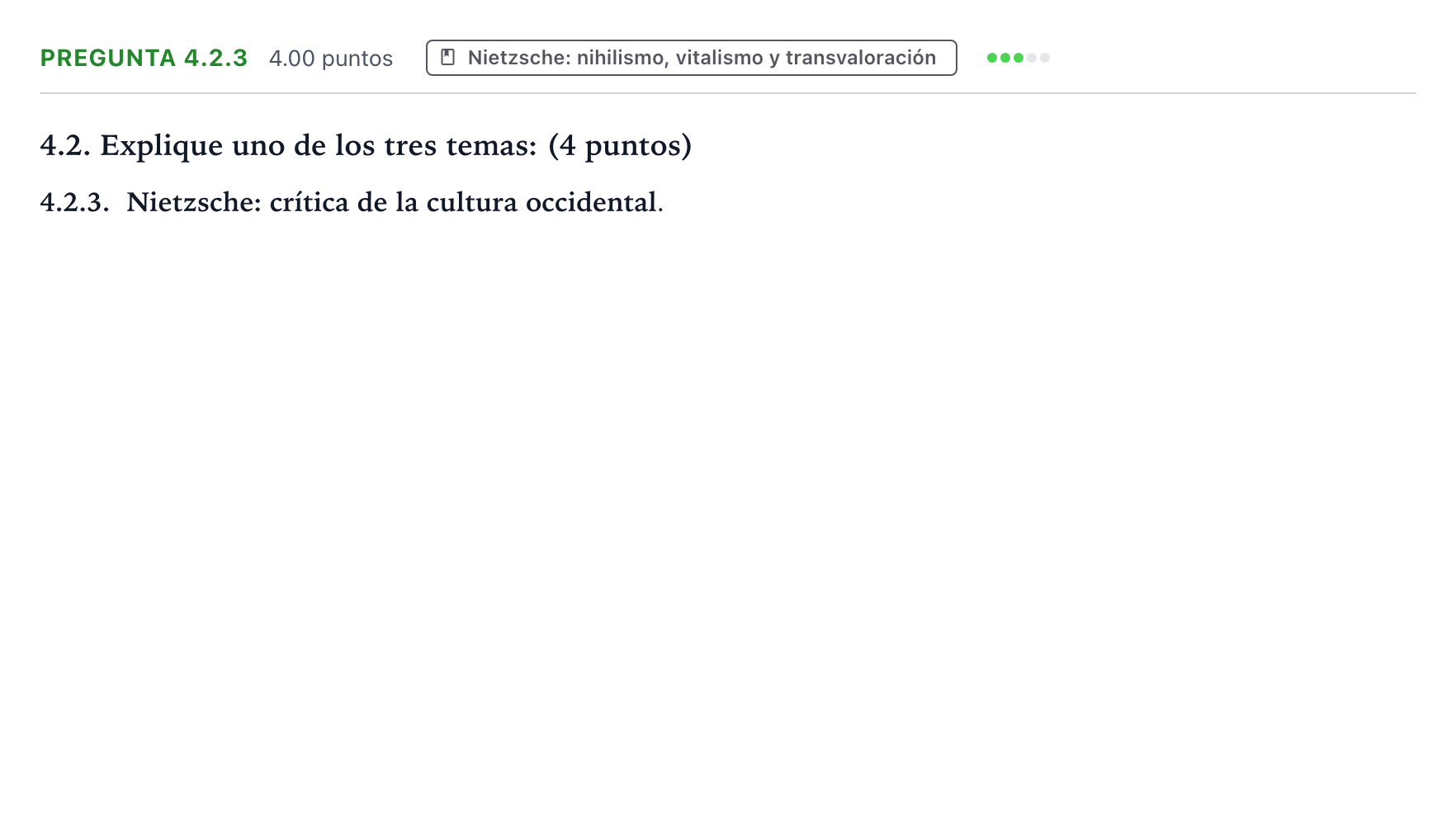 Enunciado: Pregunta 4.2.3 · Historia de la Filosofía PAU Galicia Extraordinaria 2022