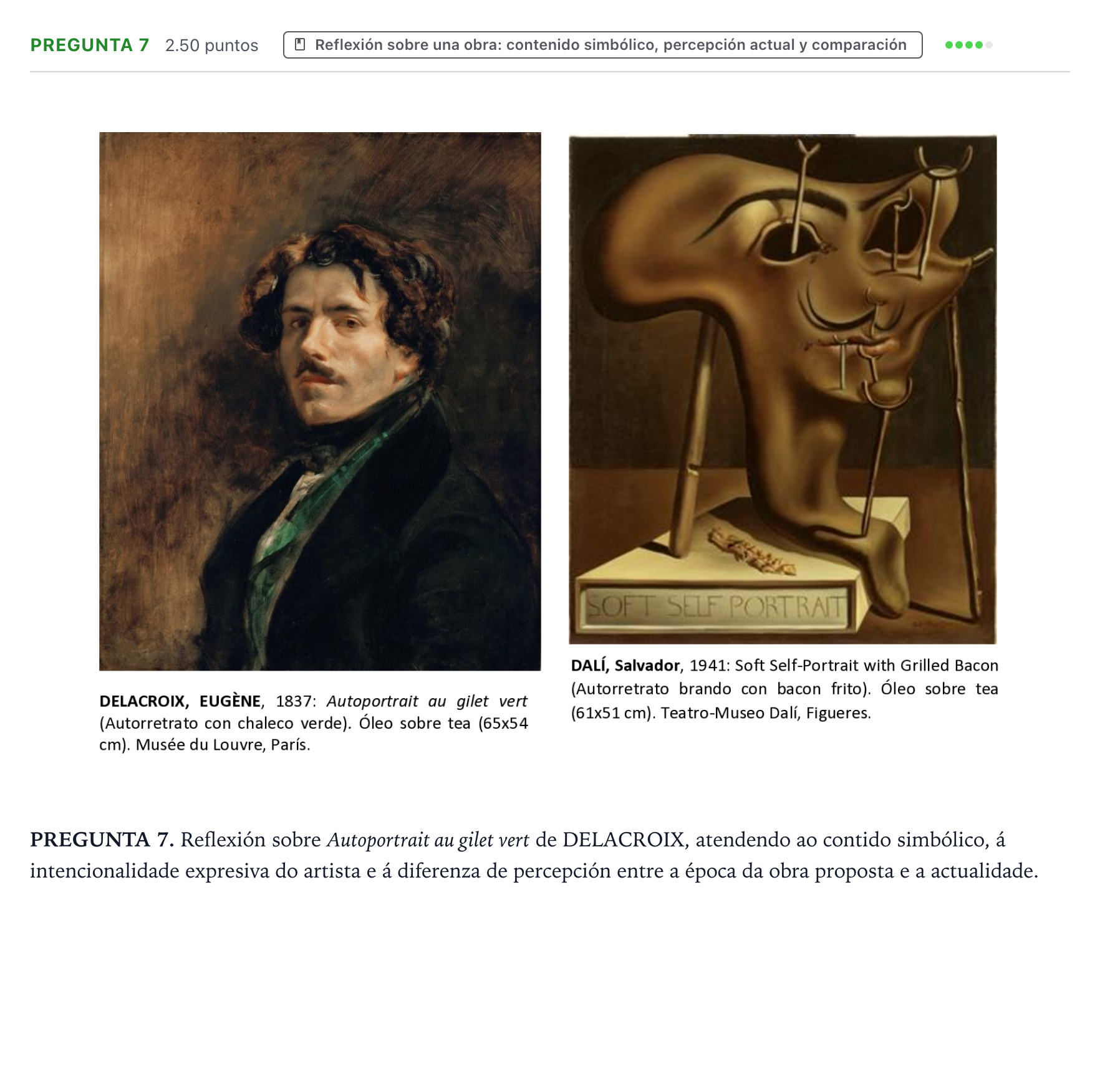 Enunciado: Pregunta 7 · Fundamentos Artísticos PAU Galicia Ordinaria 2022