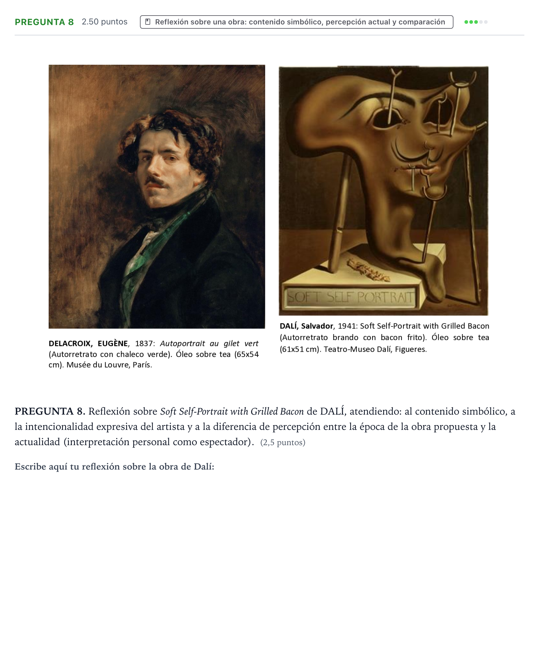 Enunciado: Pregunta 8 · Fundamentos Artísticos PAU Galicia Ordinaria 2022