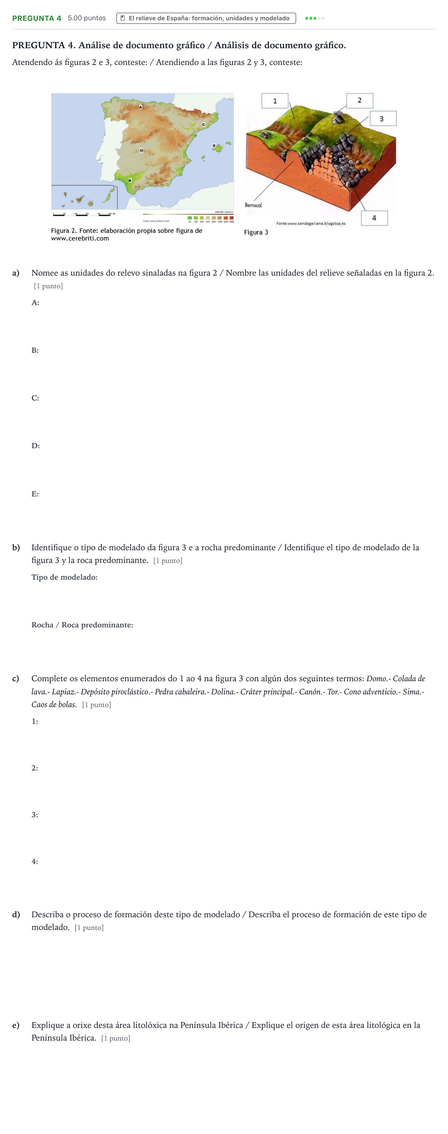 Enunciado: Pregunta 4 · Geografía PAU Galicia Ordinaria 2022