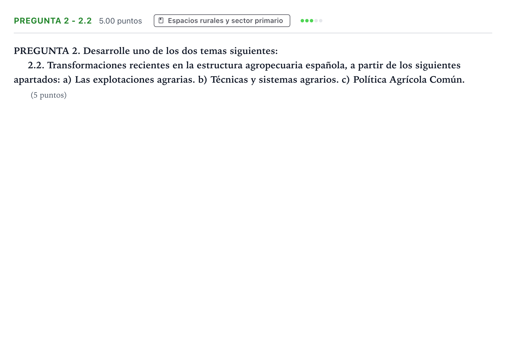 Enunciado: Pregunta 2 - 2.2 · Geografía PAU Galicia Extraordinaria 2022