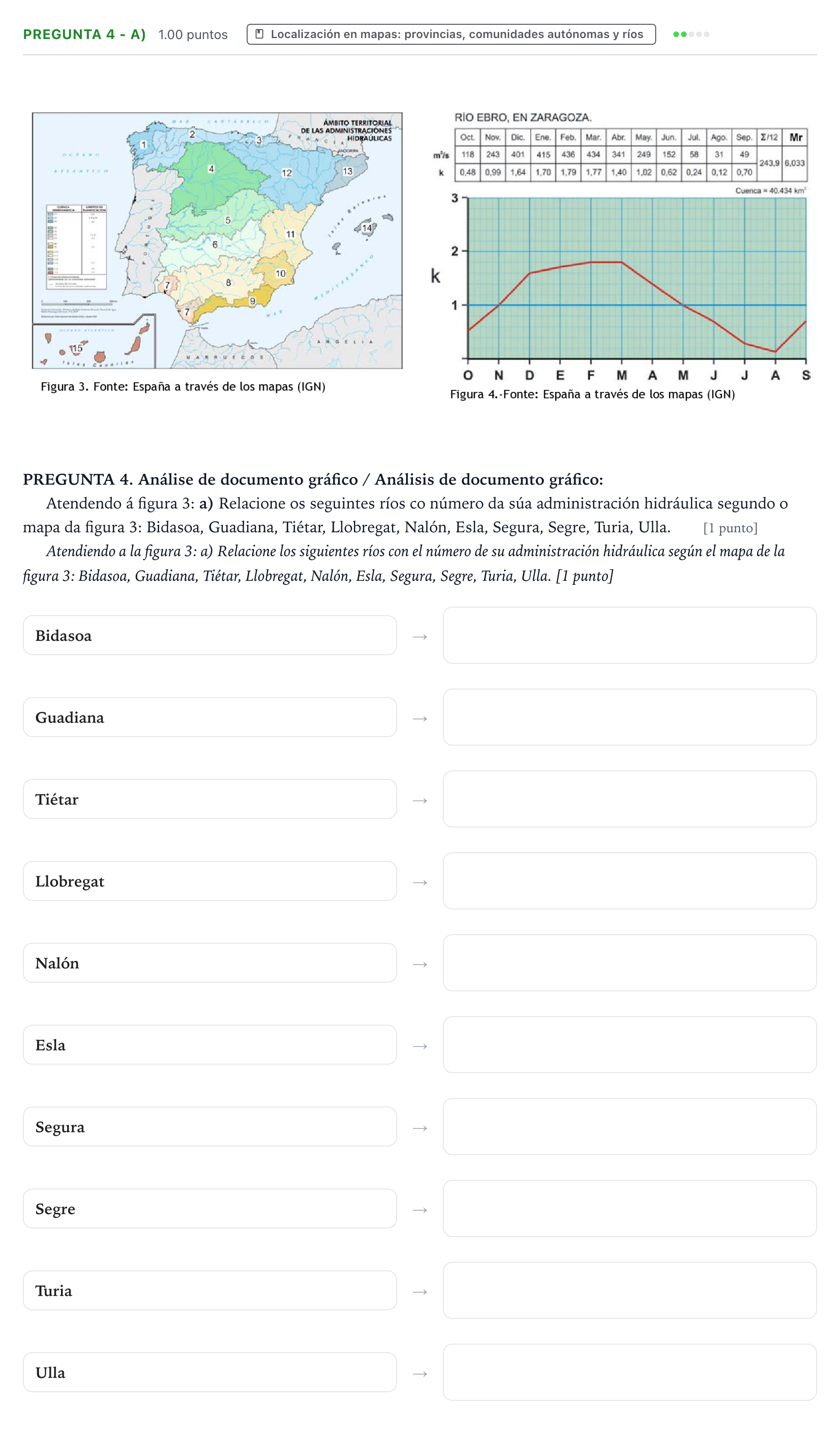 Enunciado: Pregunta 4 - a) · Geografía PAU Galicia Extraordinaria 2022