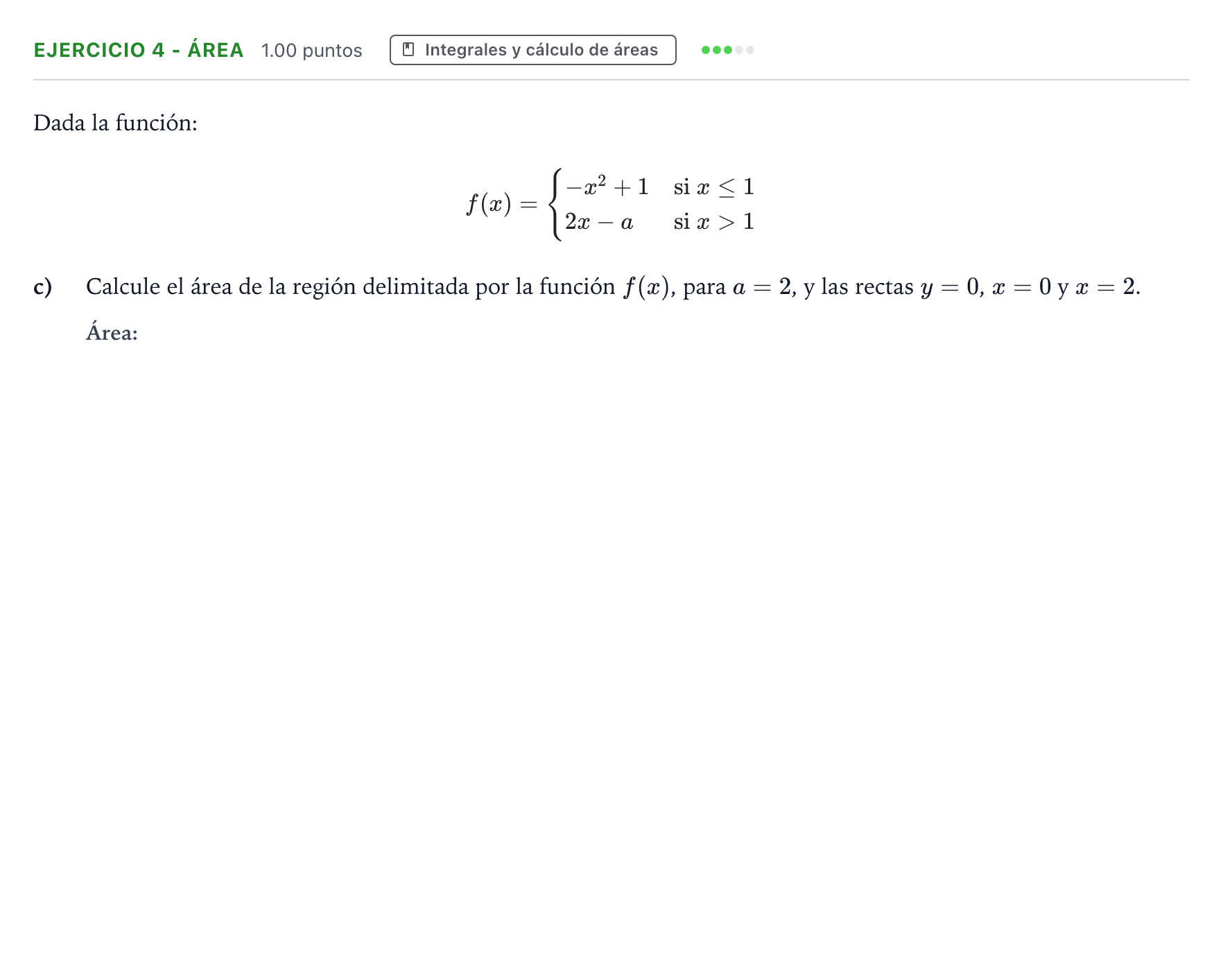 Enunciado: Ejercicio 4 - Área · Matemáticas aplicadas a las Ciencias Sociales II PAU Galicia Extraordinaria 2022