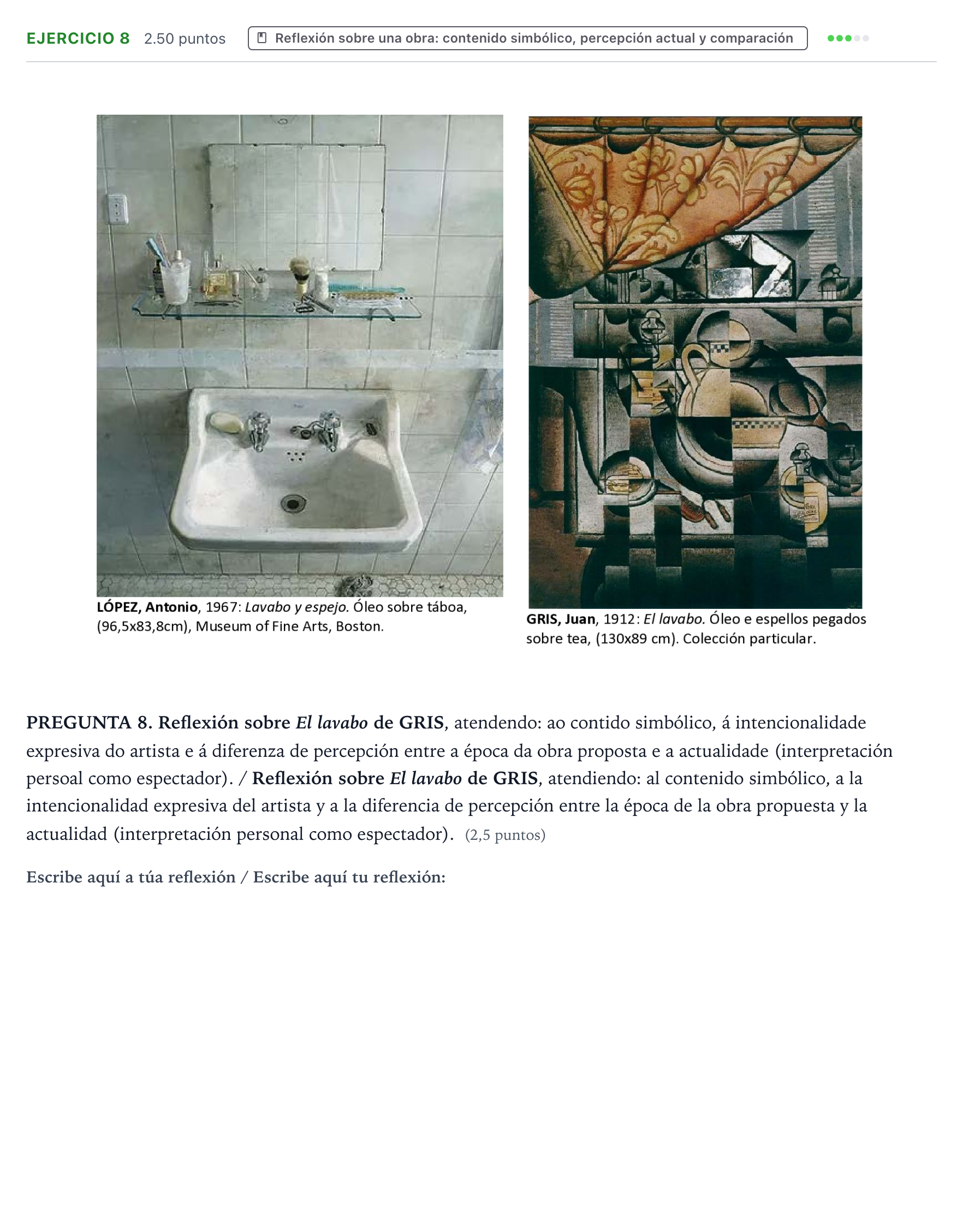 Enunciado: Problema 8 · Fundamentos Artísticos PAU Galicia Extraordinaria 2022