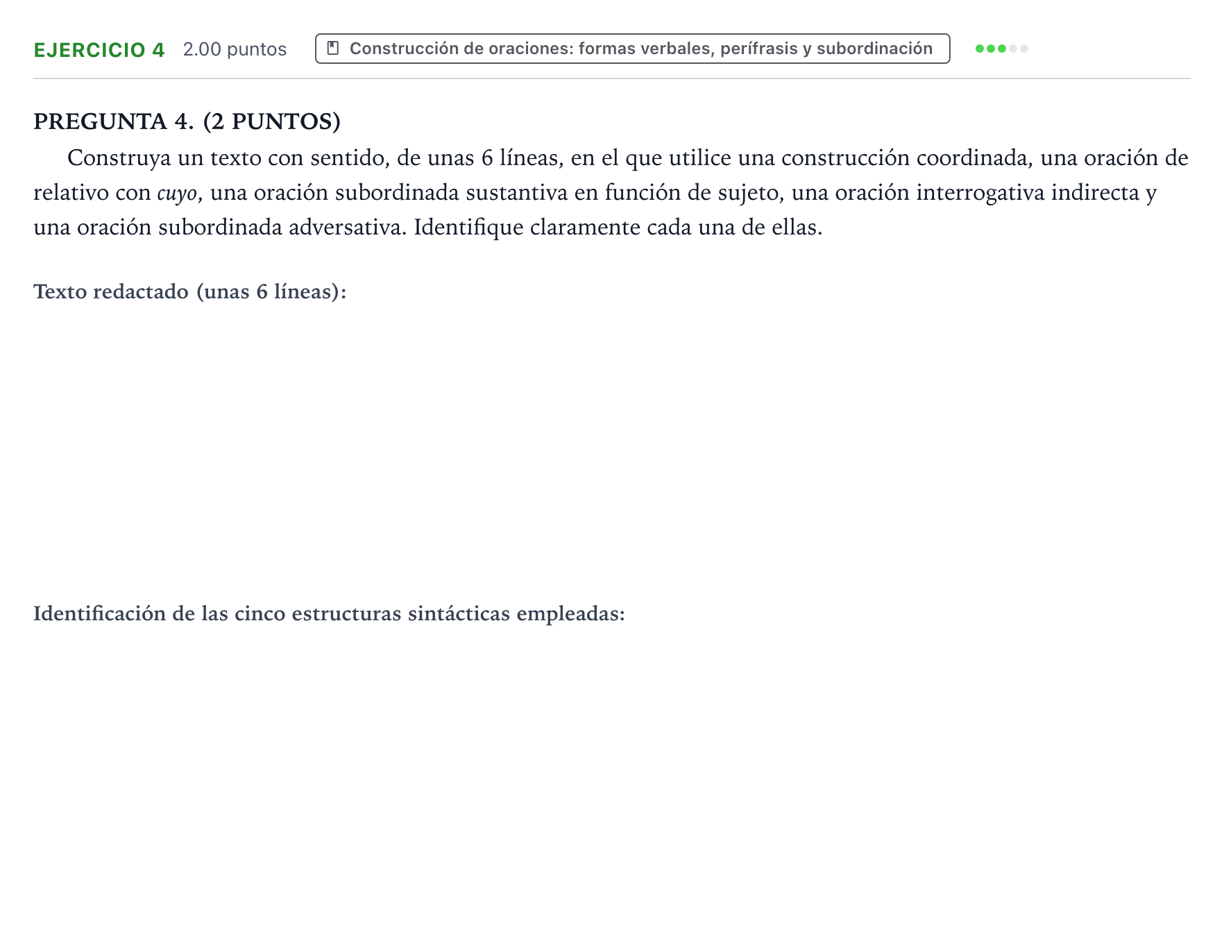 Enunciado: Problema 4 · Lengua Castellana y Literatura II PAU Galicia Ordinaria 2021