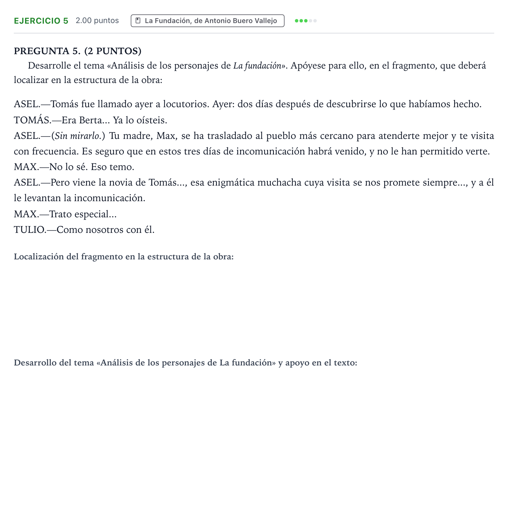 Enunciado: Problema 5 · Lengua Castellana y Literatura II PAU Galicia Ordinaria 2021