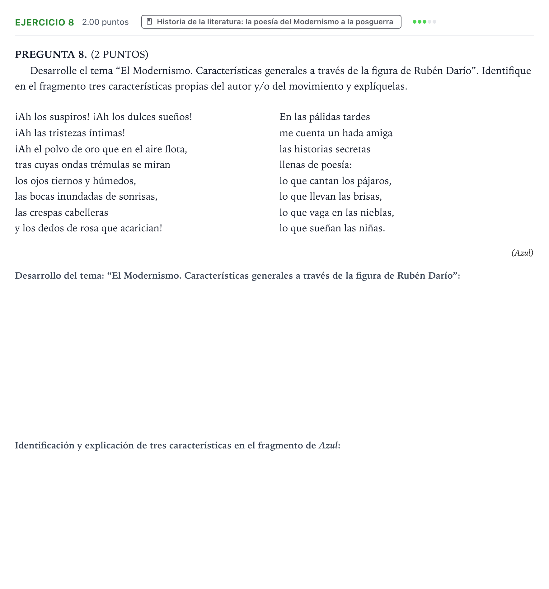 Enunciado: Problema 8 · Lengua Castellana y Literatura II PAU Galicia Ordinaria 2021