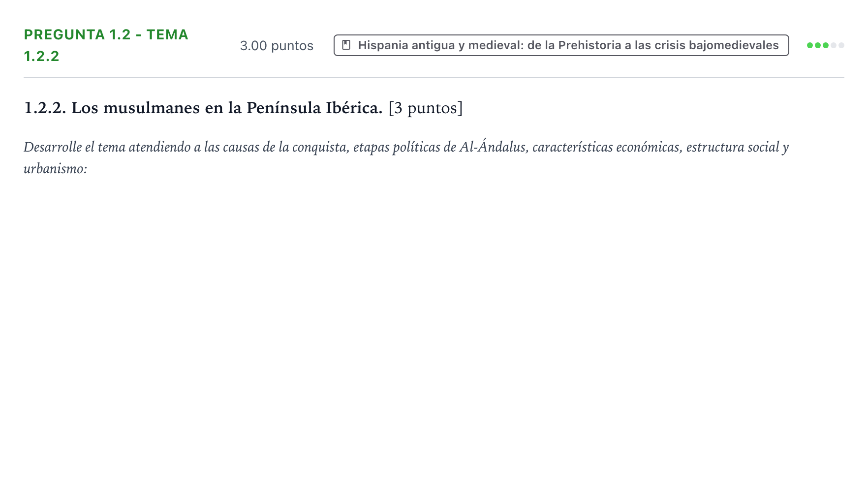 Enunciado: Pregunta 1.2 - Tema 1.2.2 · Historia de España PAU Galicia Extraordinaria 2021