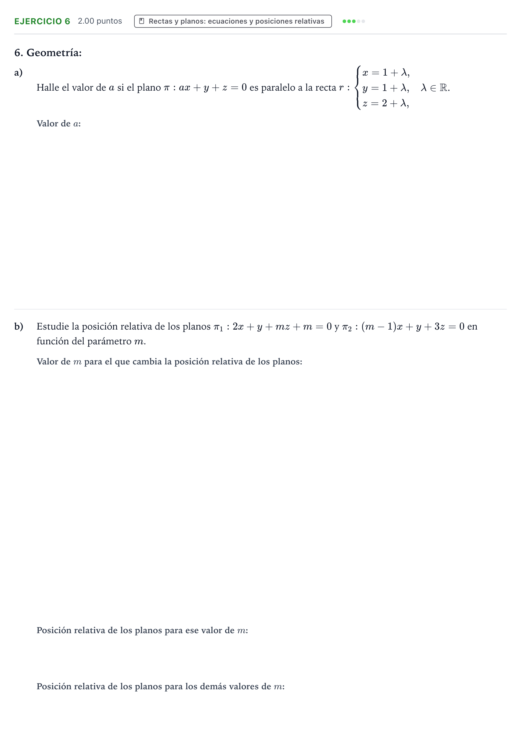 Enunciado: Problema 6 · Matemáticas II PAU Galicia Ordinaria 2021