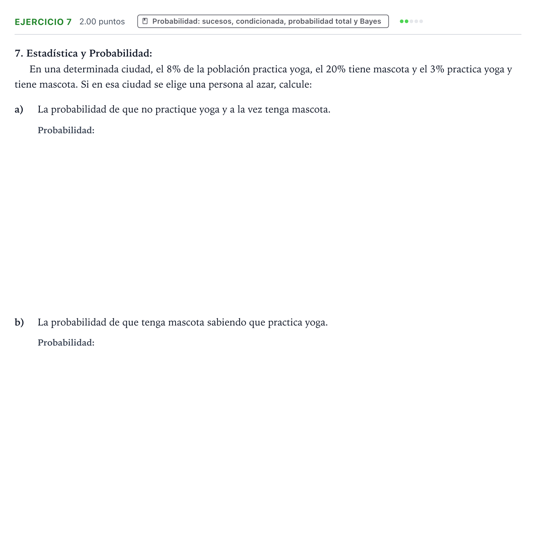 Enunciado: Problema 7 · Matemáticas II PAU Galicia Extraordinaria 2021