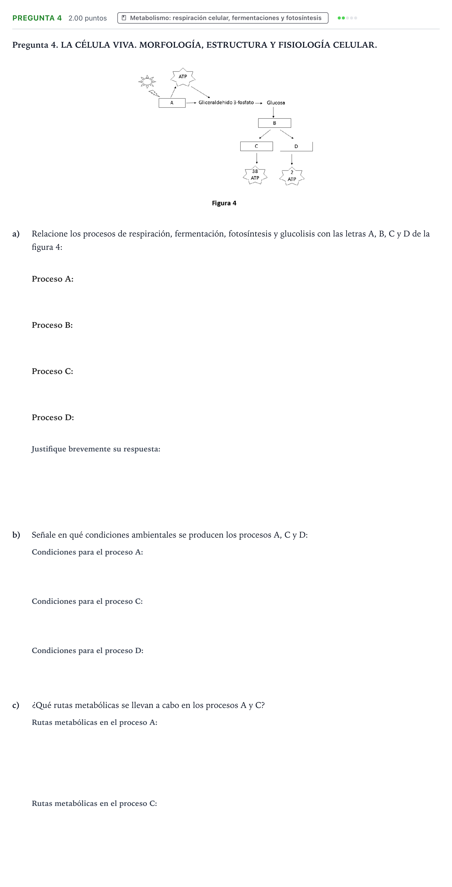 Enunciado: Pregunta 4 · Biología PAU Galicia Extraordinaria 2021
