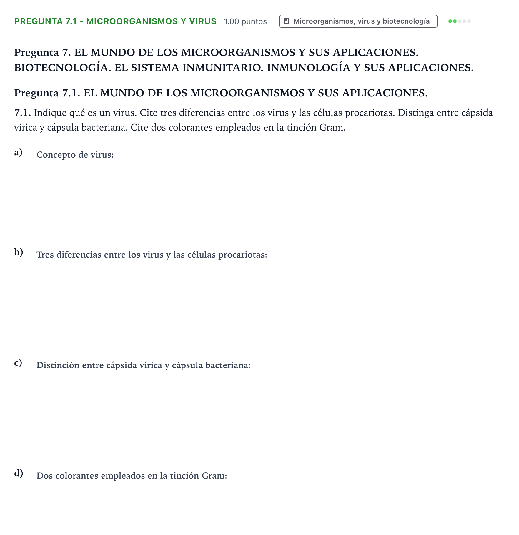 Enunciado: Pregunta 7.1 - Microorganismos y virus · Biología PAU Galicia Extraordinaria 2021