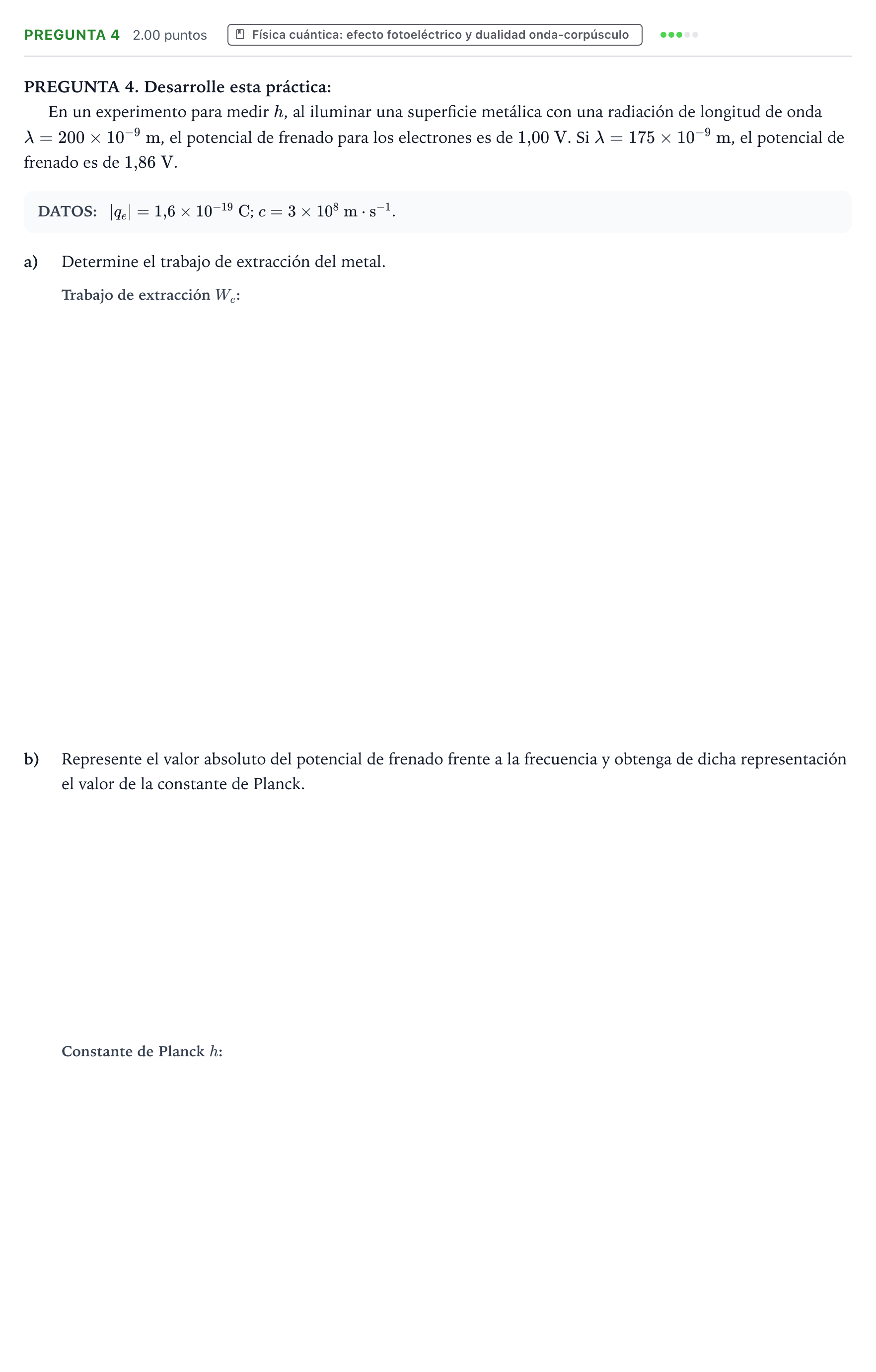 Enunciado: Pregunta 4 · Física PAU Galicia Extraordinaria 2021