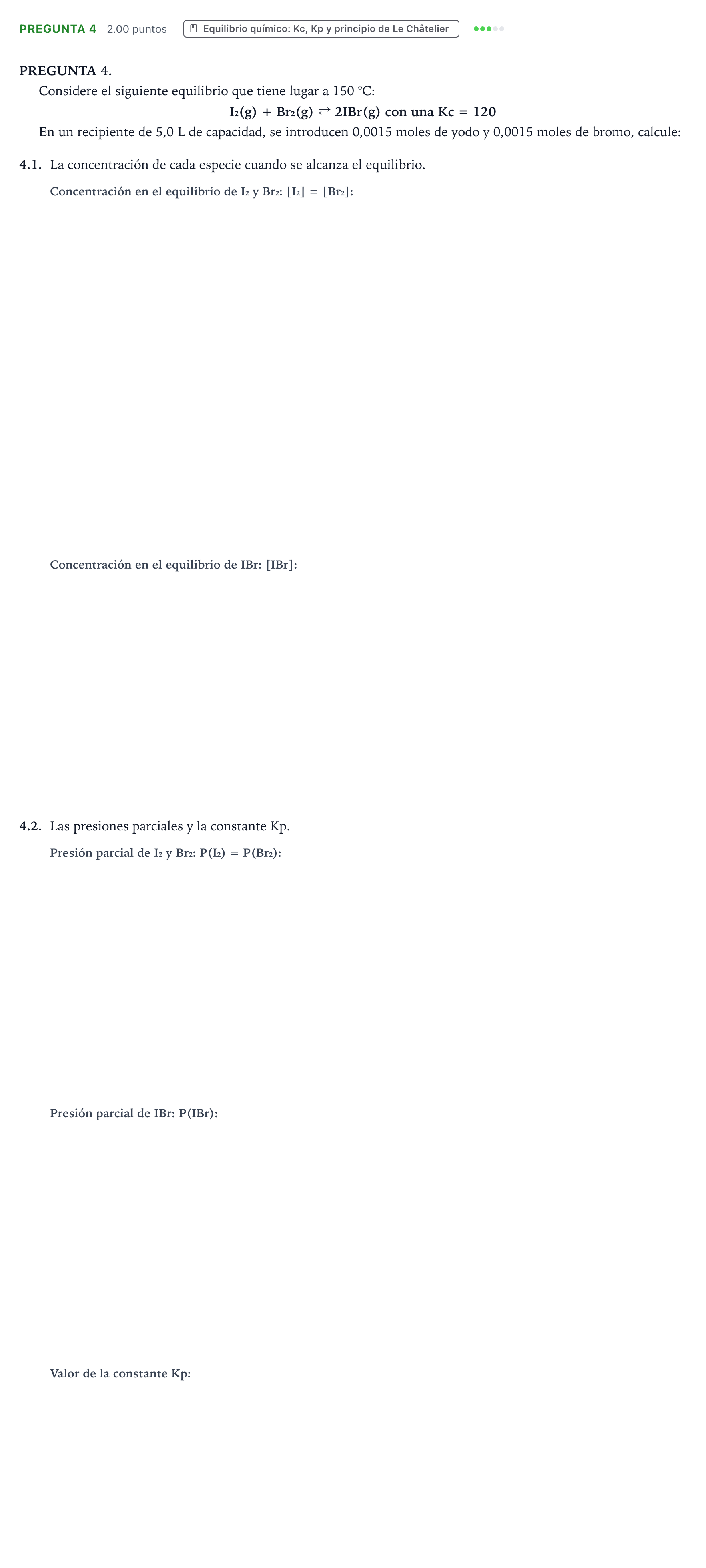 Enunciado: Pregunta 4 · Química PAU Galicia Ordinaria 2021