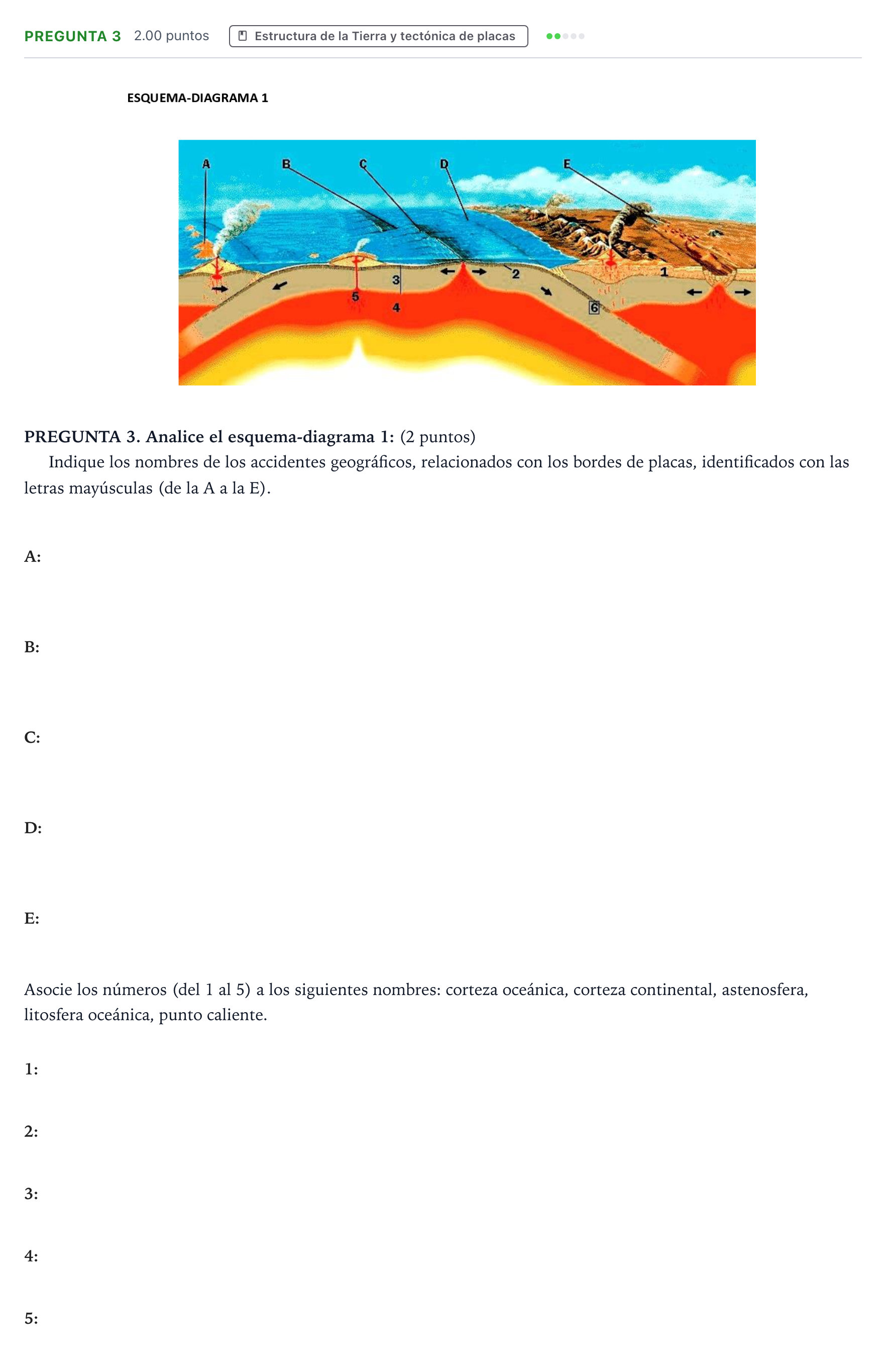 Enunciado: Pregunta 3 · Geología y Ciencias Ambientales PAU Galicia Ordinaria 2021