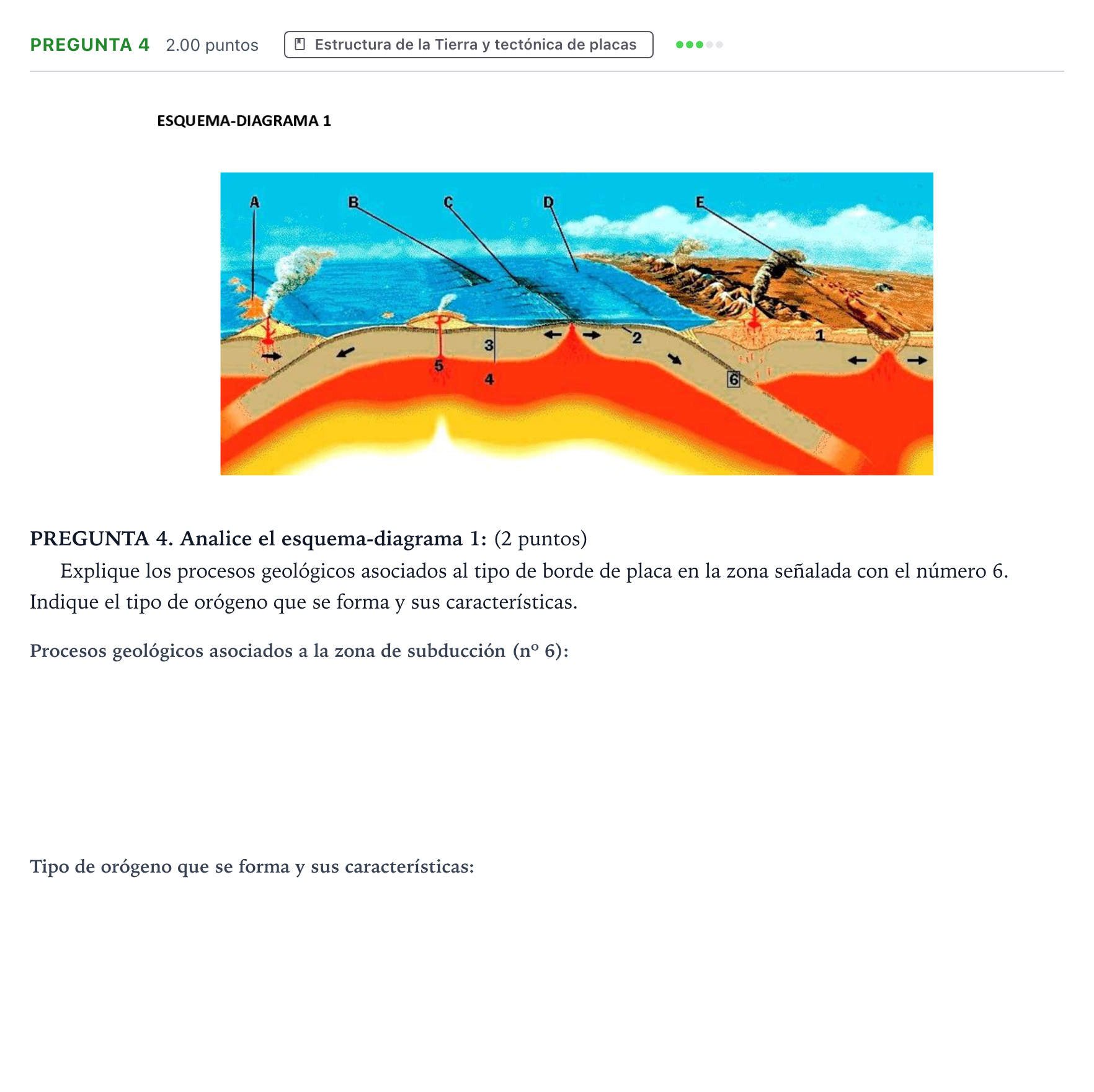 Enunciado: Pregunta 4 · Geología y Ciencias Ambientales PAU Galicia Ordinaria 2021