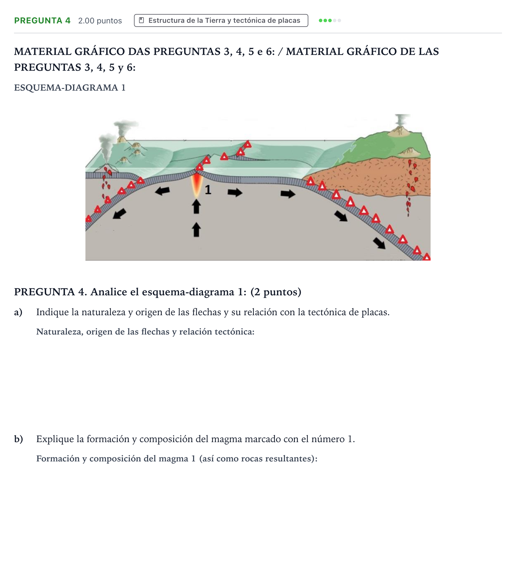 Enunciado: Pregunta 4 · Geología y Ciencias Ambientales PAU Galicia Extraordinaria 2021
