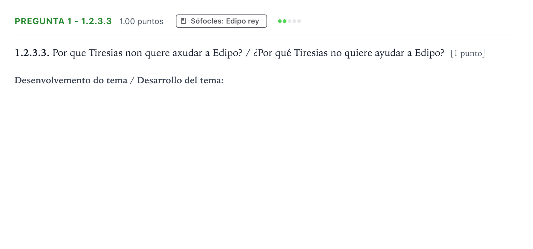 Enunciado: Pregunta 1 - 1.2.3.3 · Griego II PAU Galicia Ordinaria 2021
