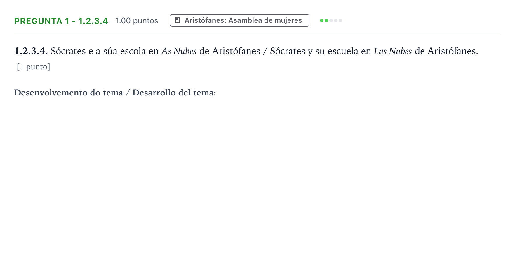 Enunciado: Pregunta 1 - 1.2.3.4 · Griego II PAU Galicia Ordinaria 2021