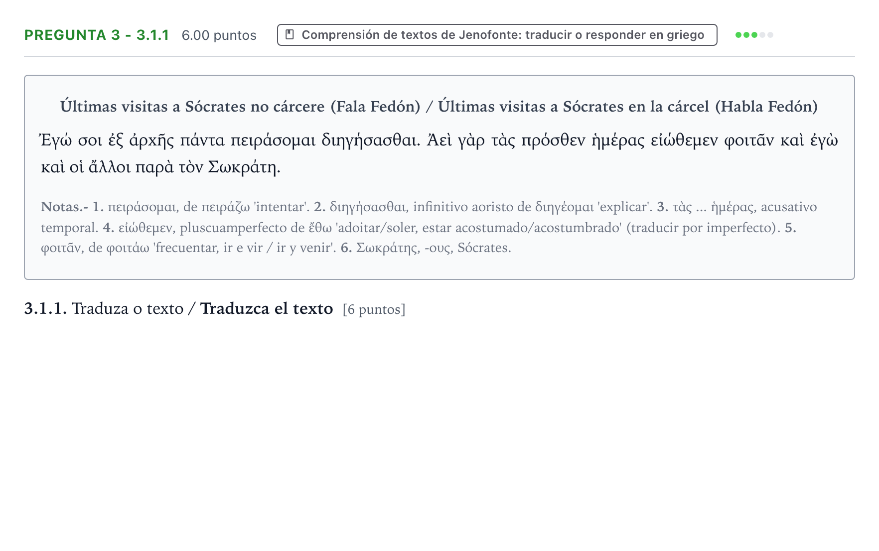 Enunciado: Pregunta 3 - 3.1.1 · Griego II PAU Galicia Ordinaria 2021