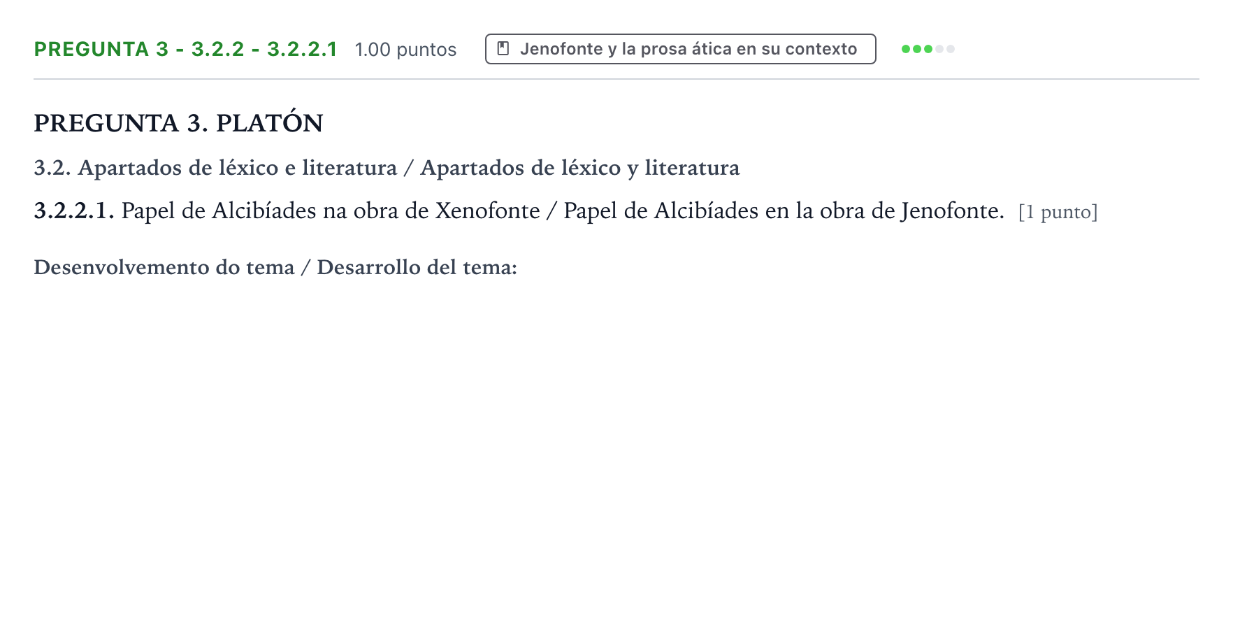 Enunciado: Pregunta 3 - 3.2.2 - 3.2.2.1 · Griego II PAU Galicia Ordinaria 2021