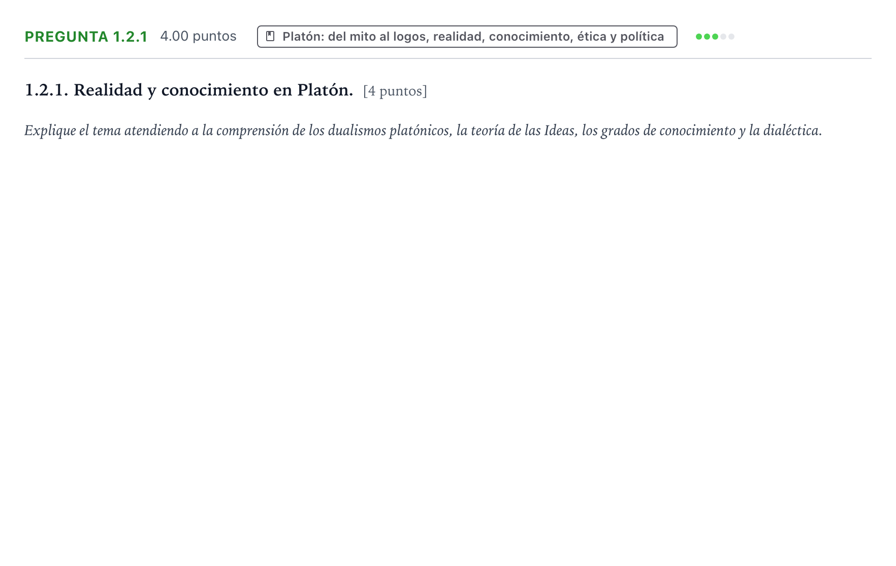 Enunciado: Pregunta 1.2.1 · Historia de la Filosofía PAU Galicia Ordinaria 2021