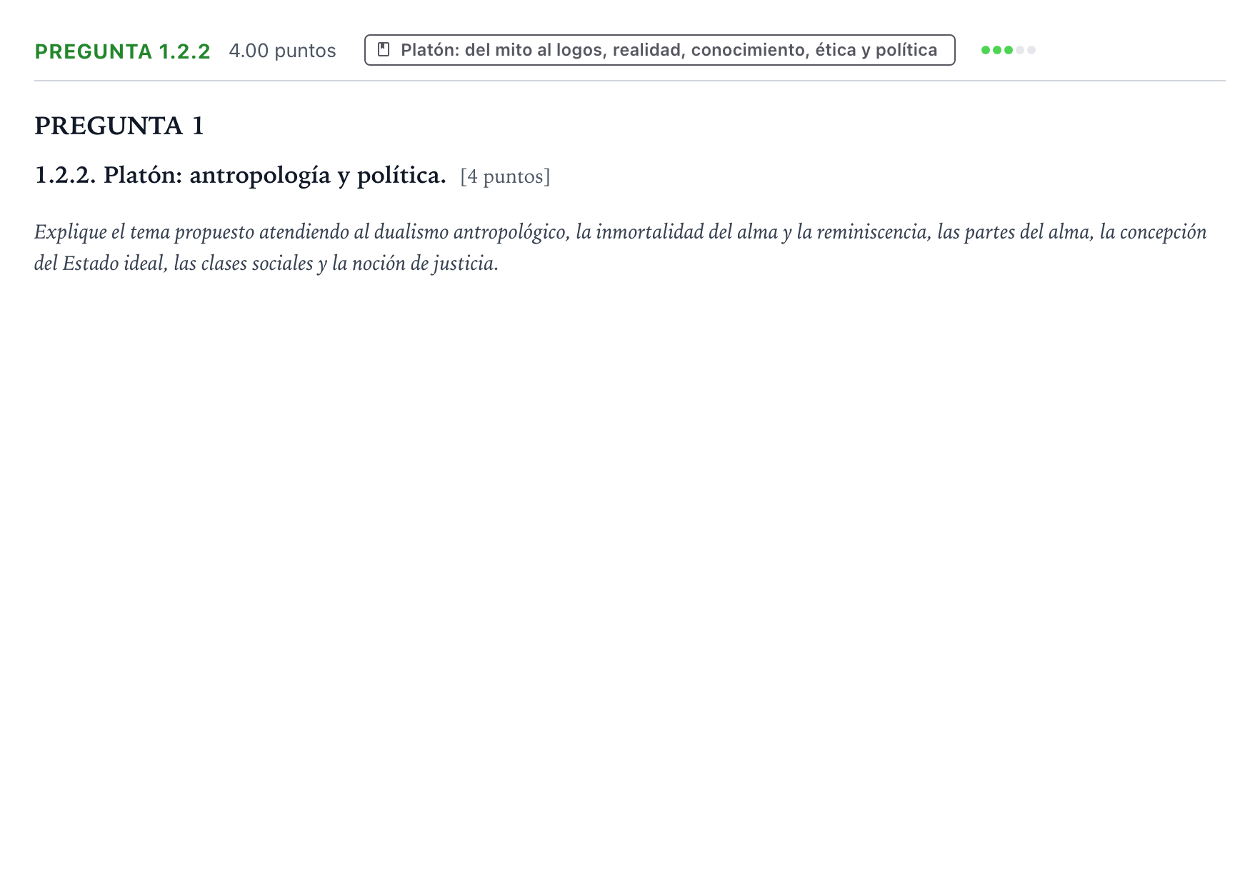 Enunciado: Pregunta 1.2.2 · Historia de la Filosofía PAU Galicia Ordinaria 2021