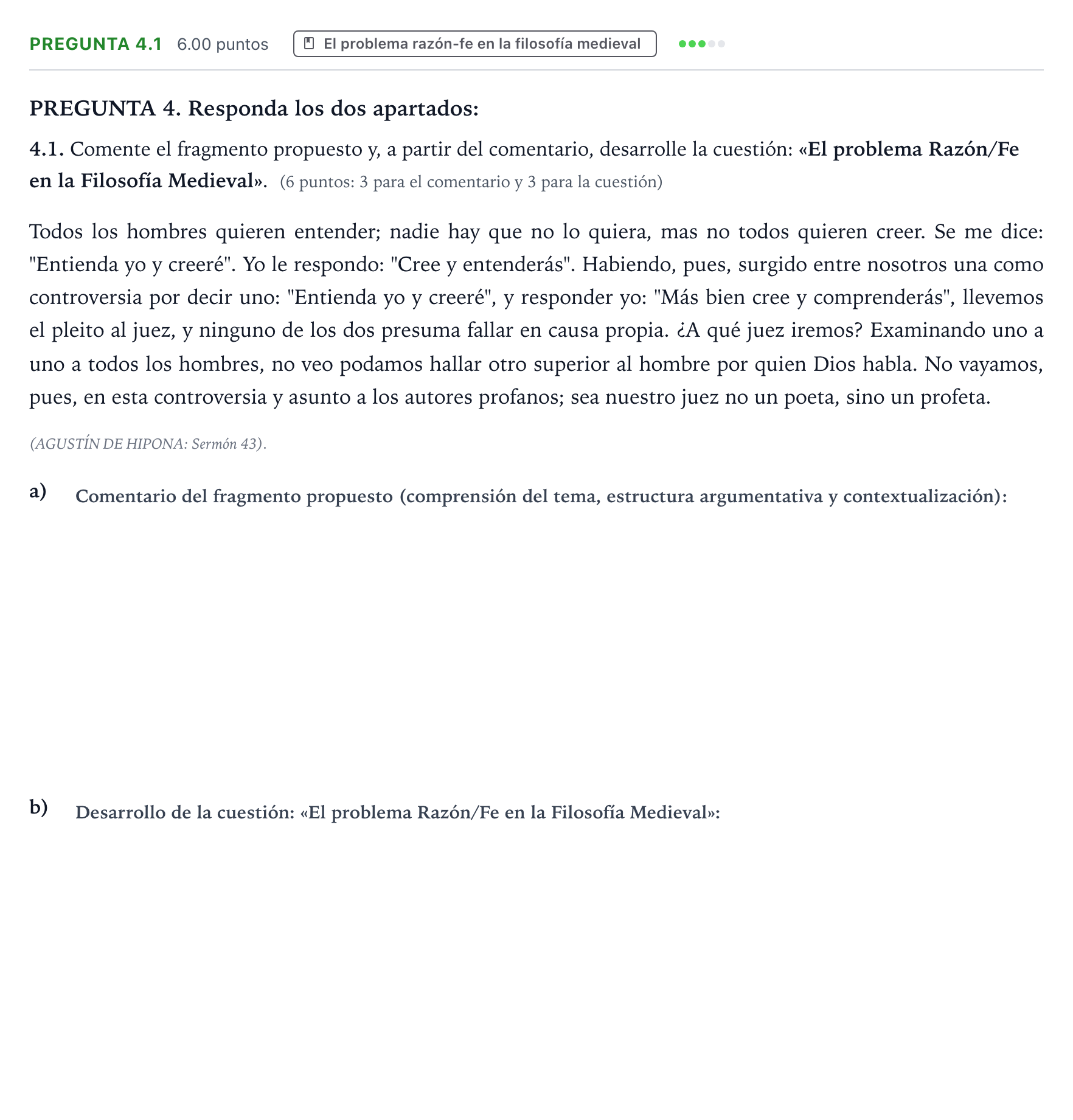Enunciado: Pregunta 4.1 · Historia de la Filosofía PAU Galicia Ordinaria 2021