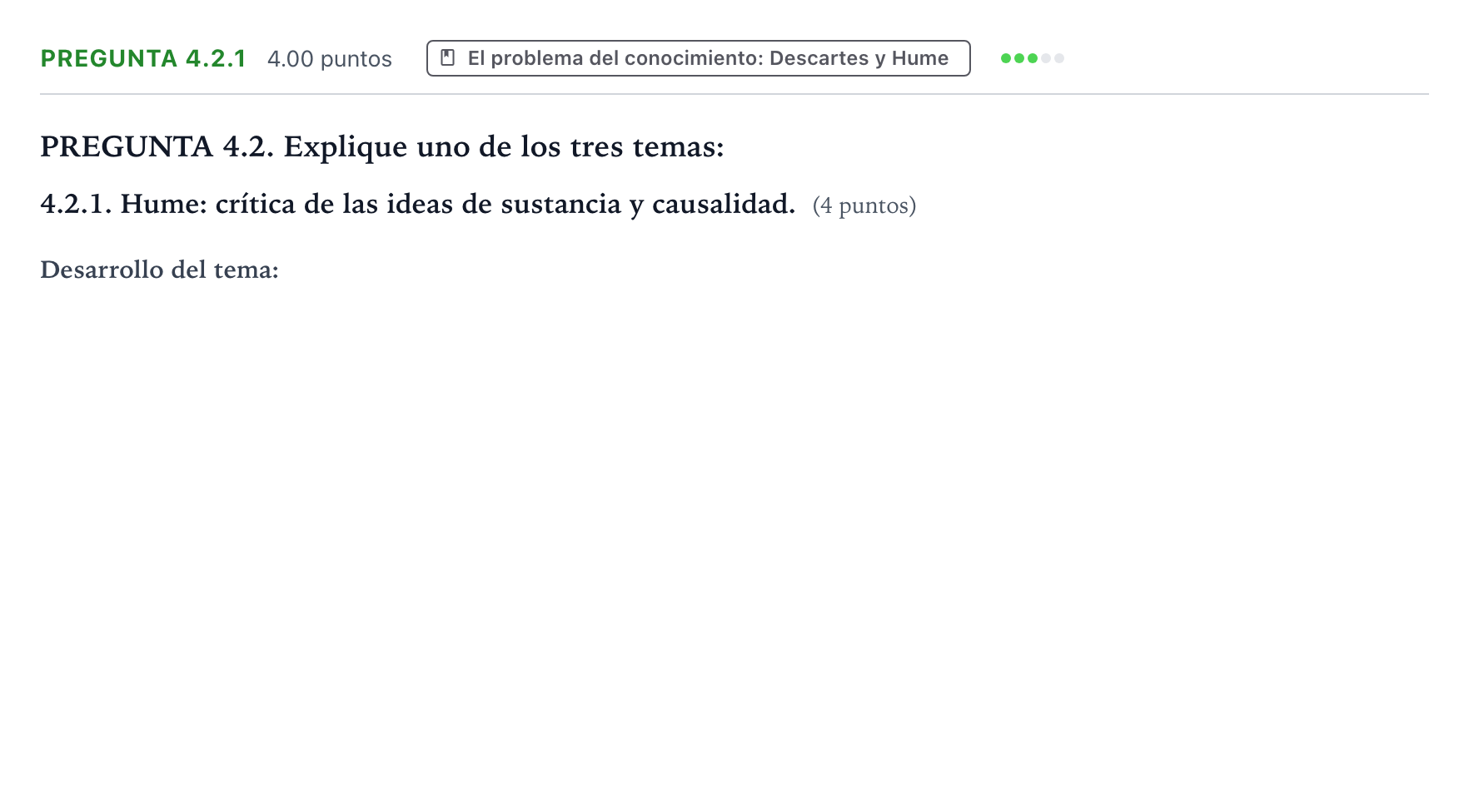 Enunciado: Pregunta 4.2.1 · Historia de la Filosofía PAU Galicia Ordinaria 2021
