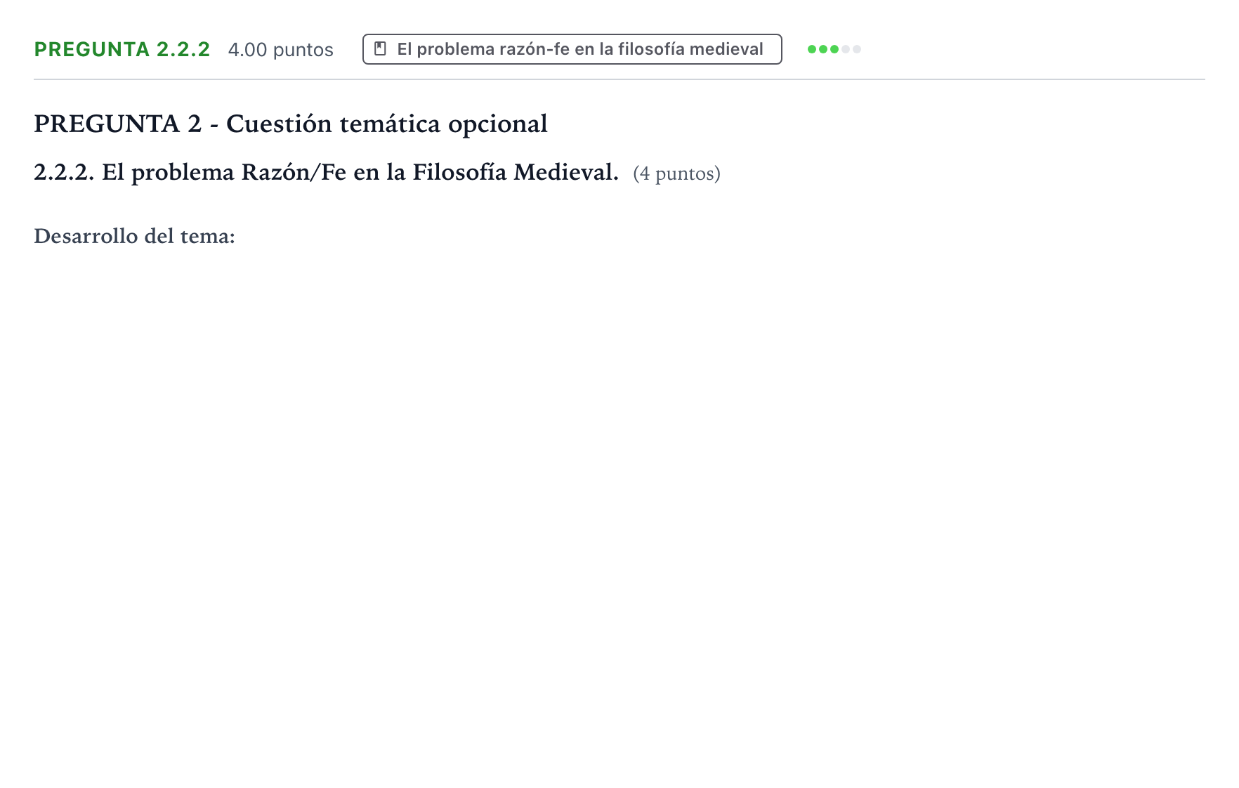 Enunciado: Pregunta 2.2.2 · Historia de la Filosofía PAU Galicia Extraordinaria 2021
