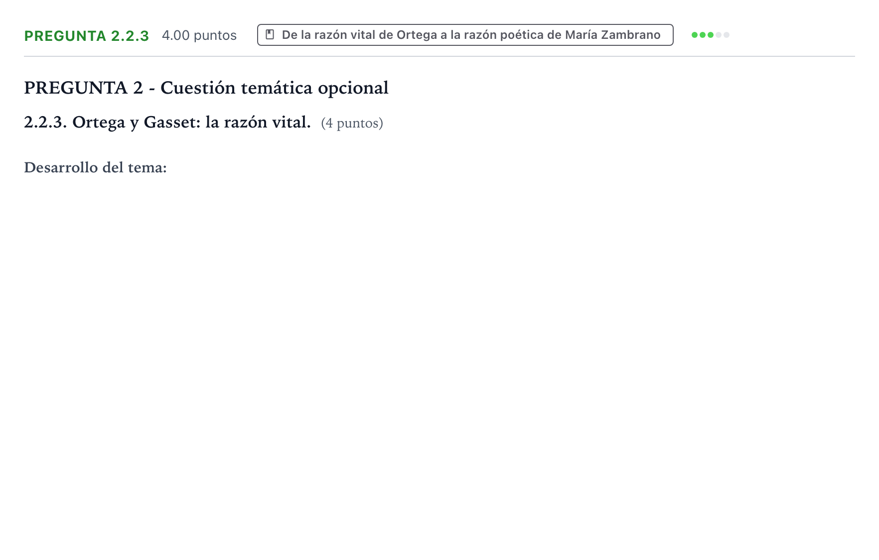 Enunciado: Pregunta 2.2.3 · Historia de la Filosofía PAU Galicia Extraordinaria 2021
