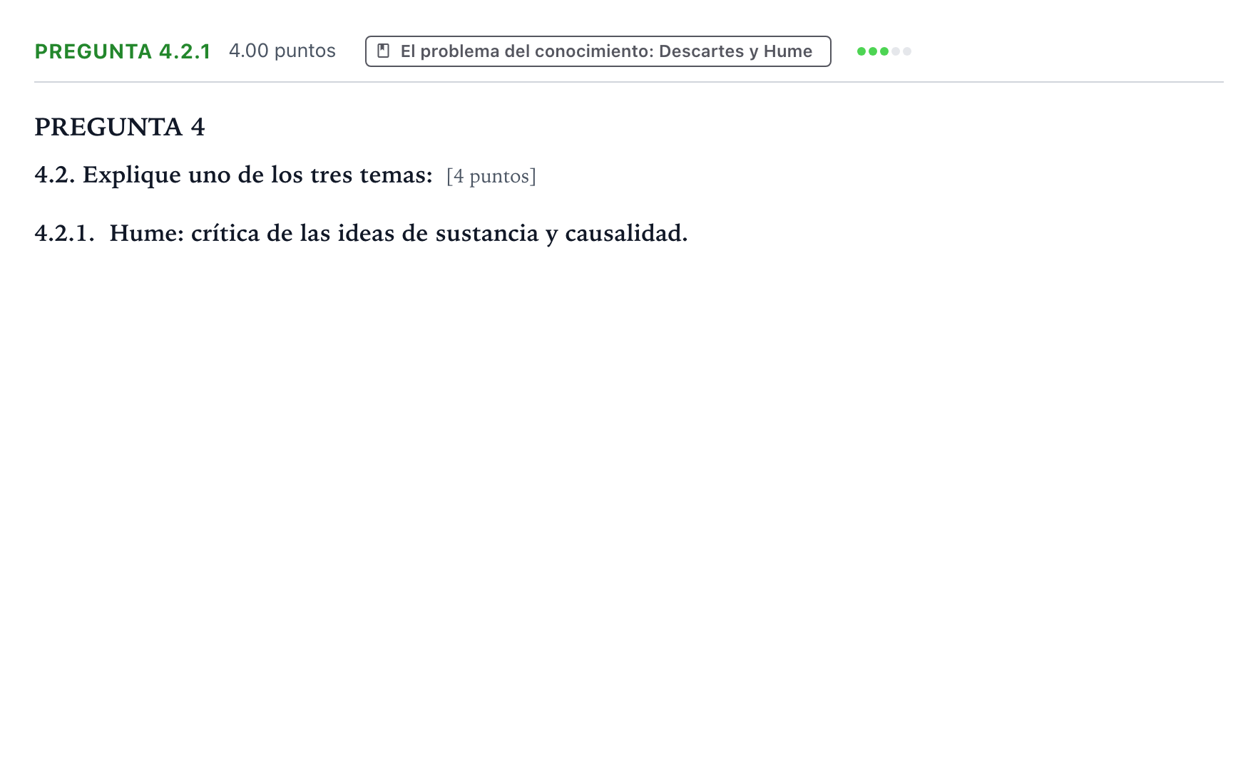 Enunciado: Pregunta 4.2.1 · Historia de la Filosofía PAU Galicia Extraordinaria 2021