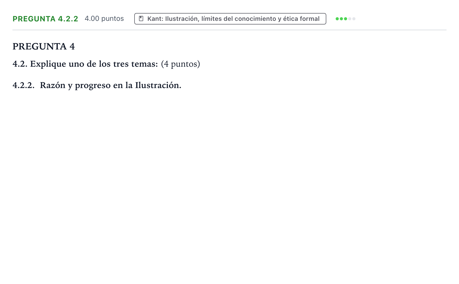 Enunciado: Pregunta 4.2.2 · Historia de la Filosofía PAU Galicia Extraordinaria 2021
