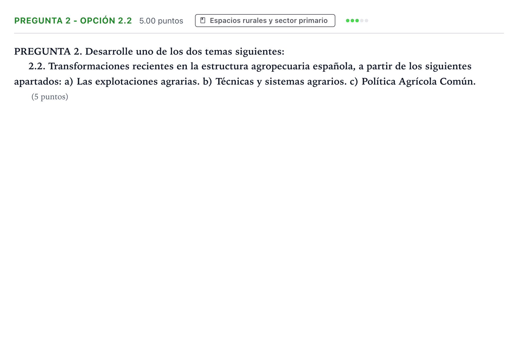 Enunciado: Pregunta 2 - Opción 2.2 · Geografía PAU Galicia Extraordinaria 2021