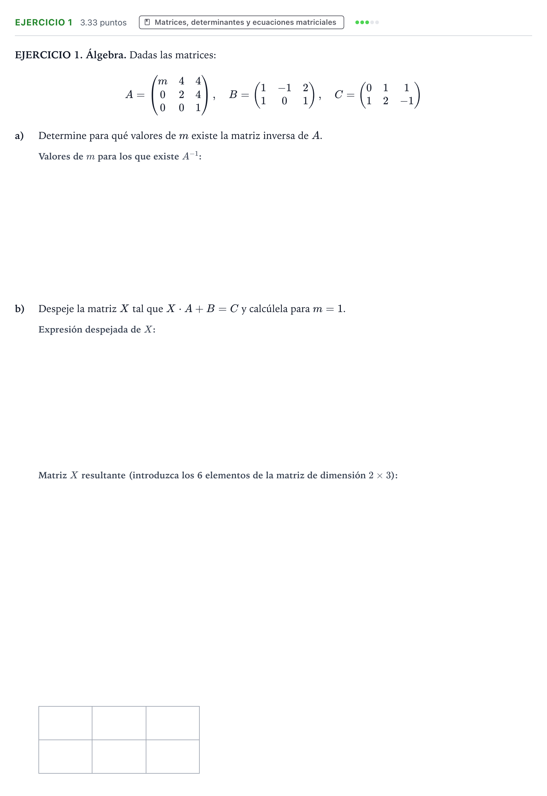 Enunciado: Problema 1 · Matemáticas aplicadas a las Ciencias Sociales II PAU Galicia Ordinaria 2021
