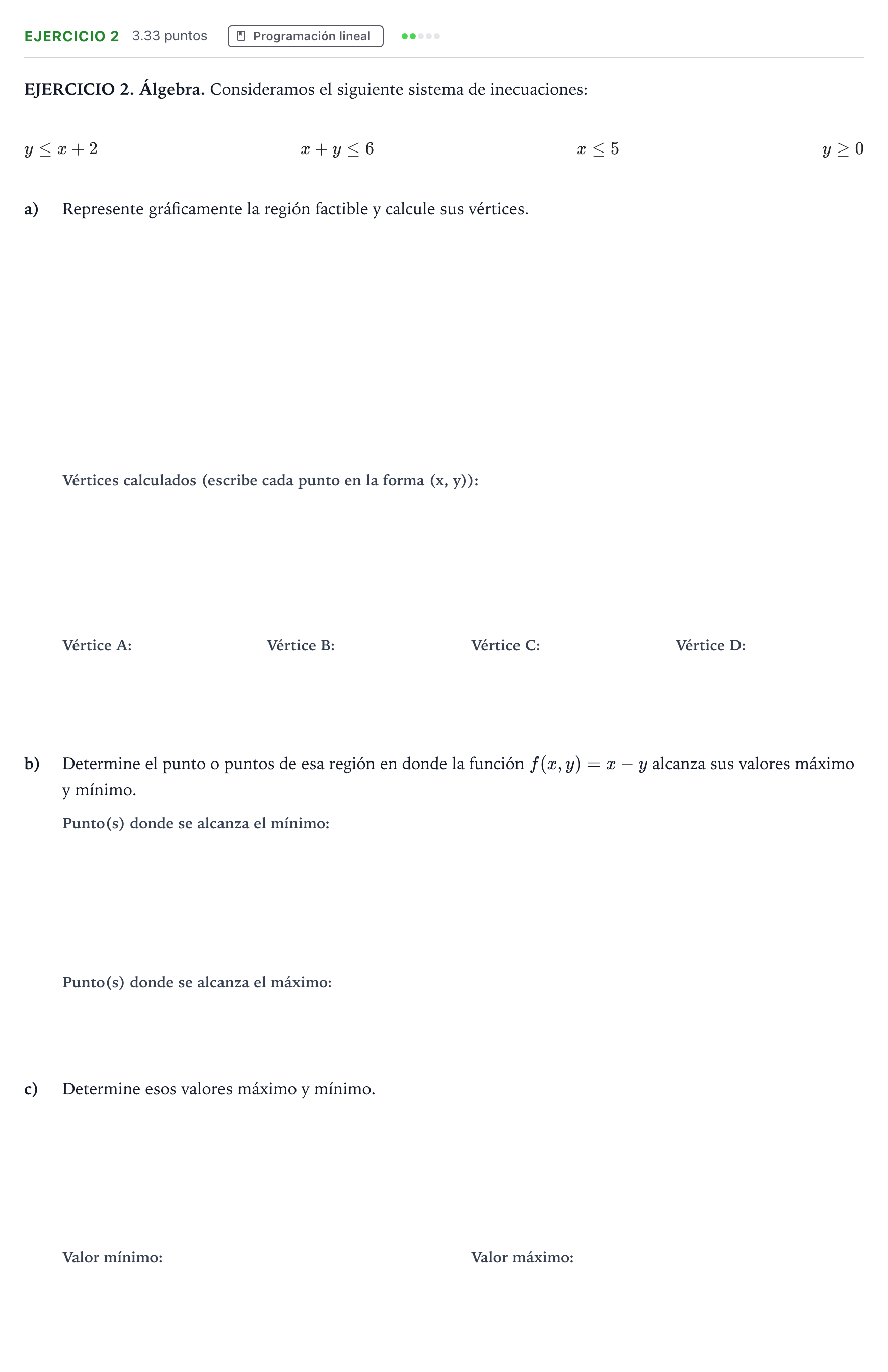 Enunciado: Problema 2 · Matemáticas aplicadas a las Ciencias Sociales II PAU Galicia Ordinaria 2021