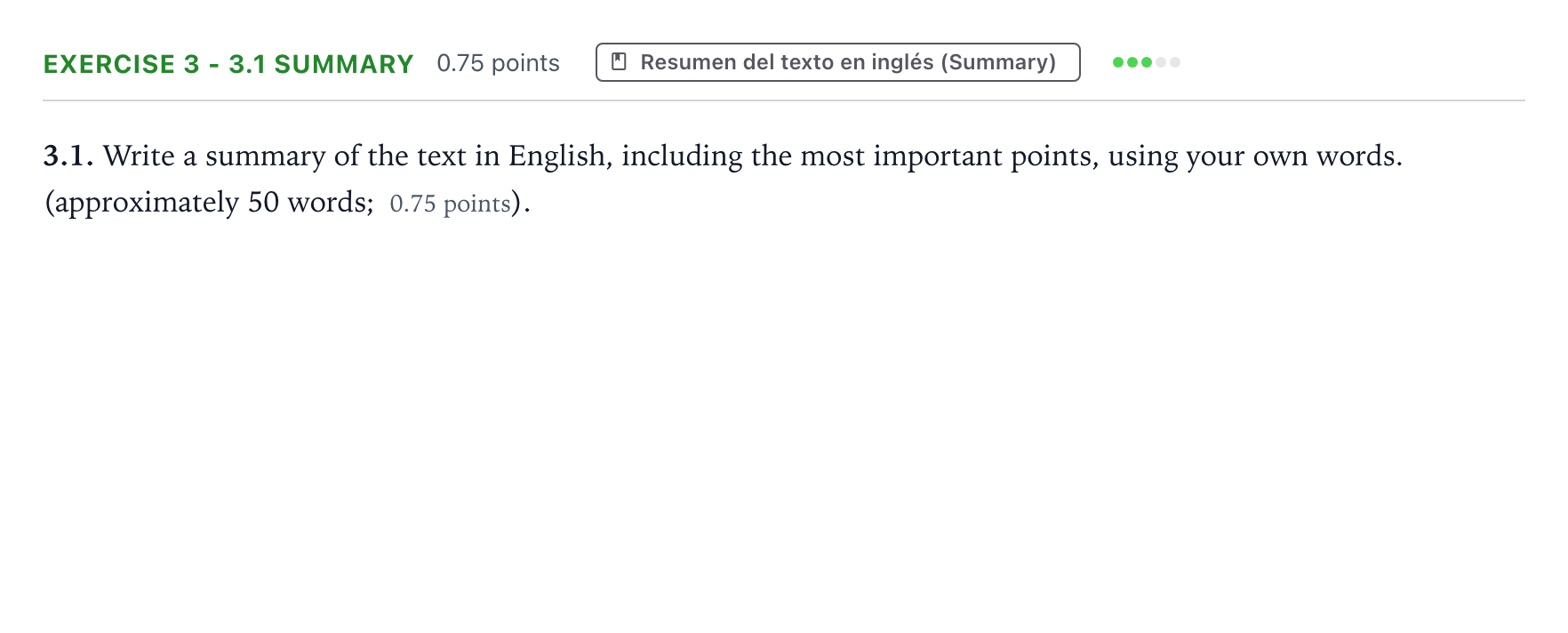 Enunciado: Ejercicio 3 - 3.1 Summary · Inglés PAU Galicia Ordinaria (2ª lengua extranjera) 2021