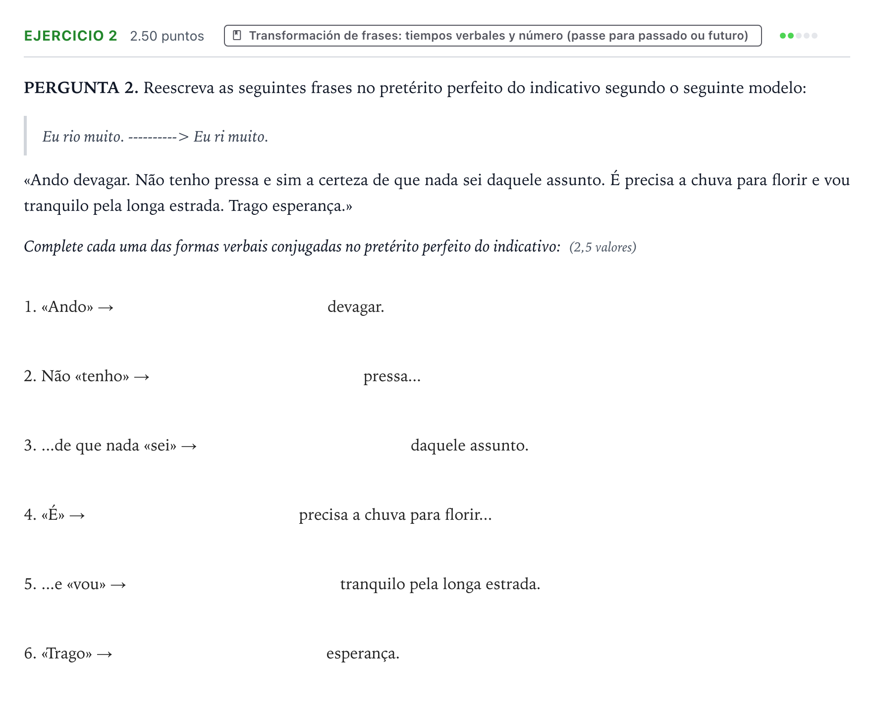 Enunciado: Problema 2 · Portugués PAU Galicia Ordinaria (2ª lengua extranjera) 2021
