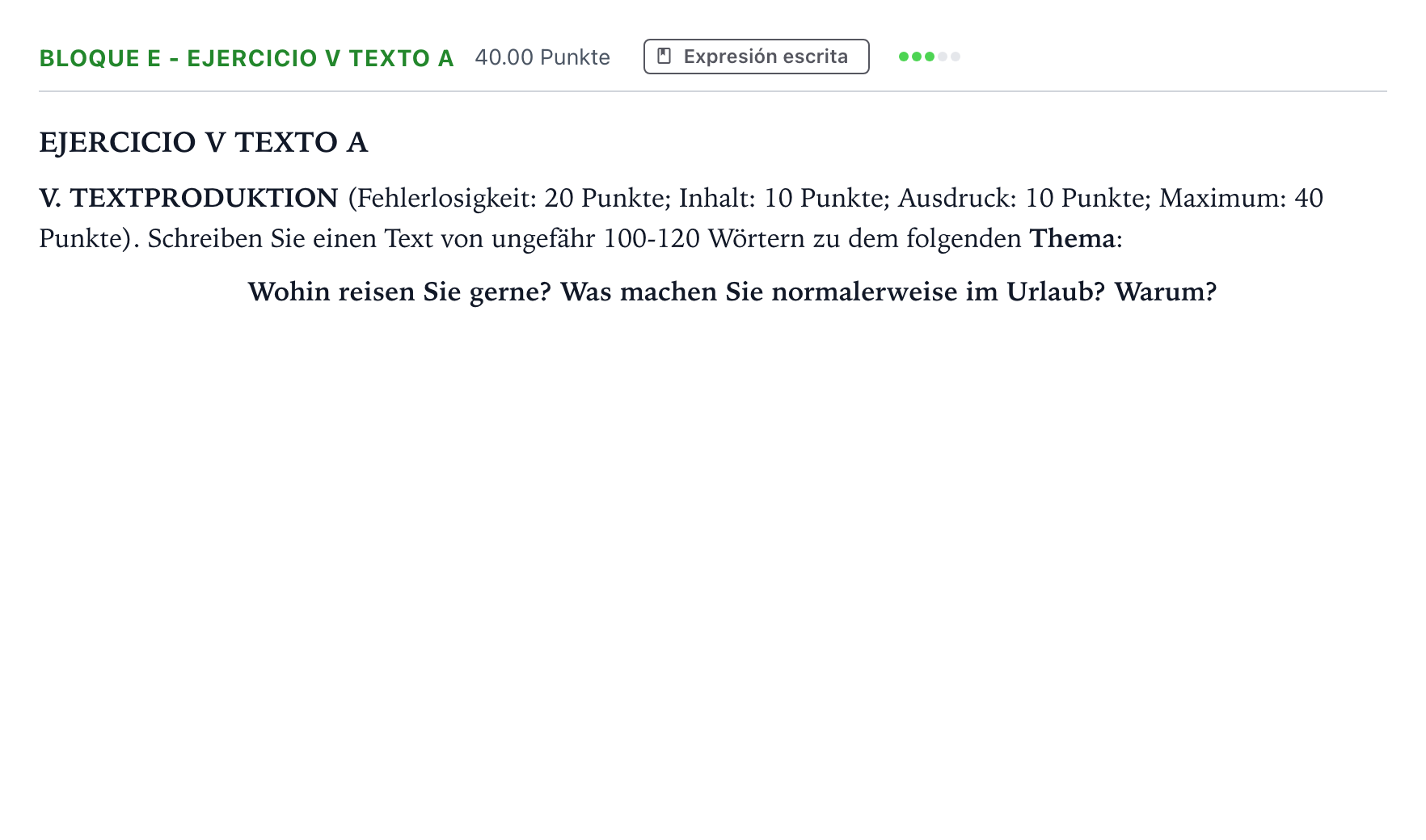 Enunciado: Bloque E - Ejercicio V Texto A · Alemán PAU Andalucía Ordinaria Titular (Admisión) 2021