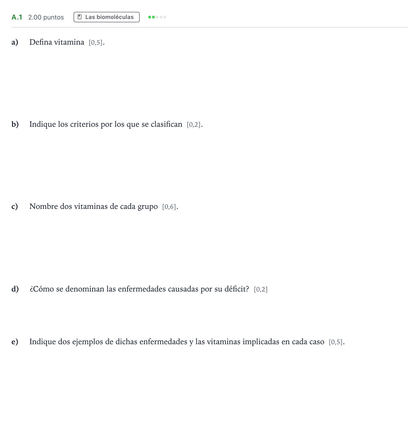 Enunciado: Ejercicio A.1 · Biología PAU Andalucía Extraordinaria Reserva 2021