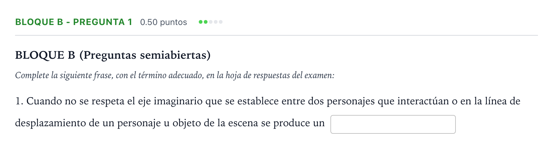 Enunciado: Bloque B - Pregunta 1 · Cultura Audiovisual II PAU Andalucía Extraordinaria Reserva 2021