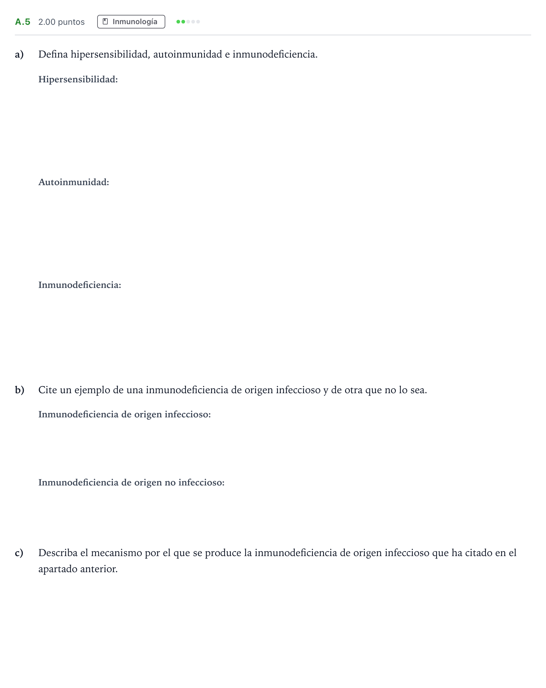 Enunciado: Ejercicio A.5 · Biología PAU Andalucía Extraordinaria Suplente 2021