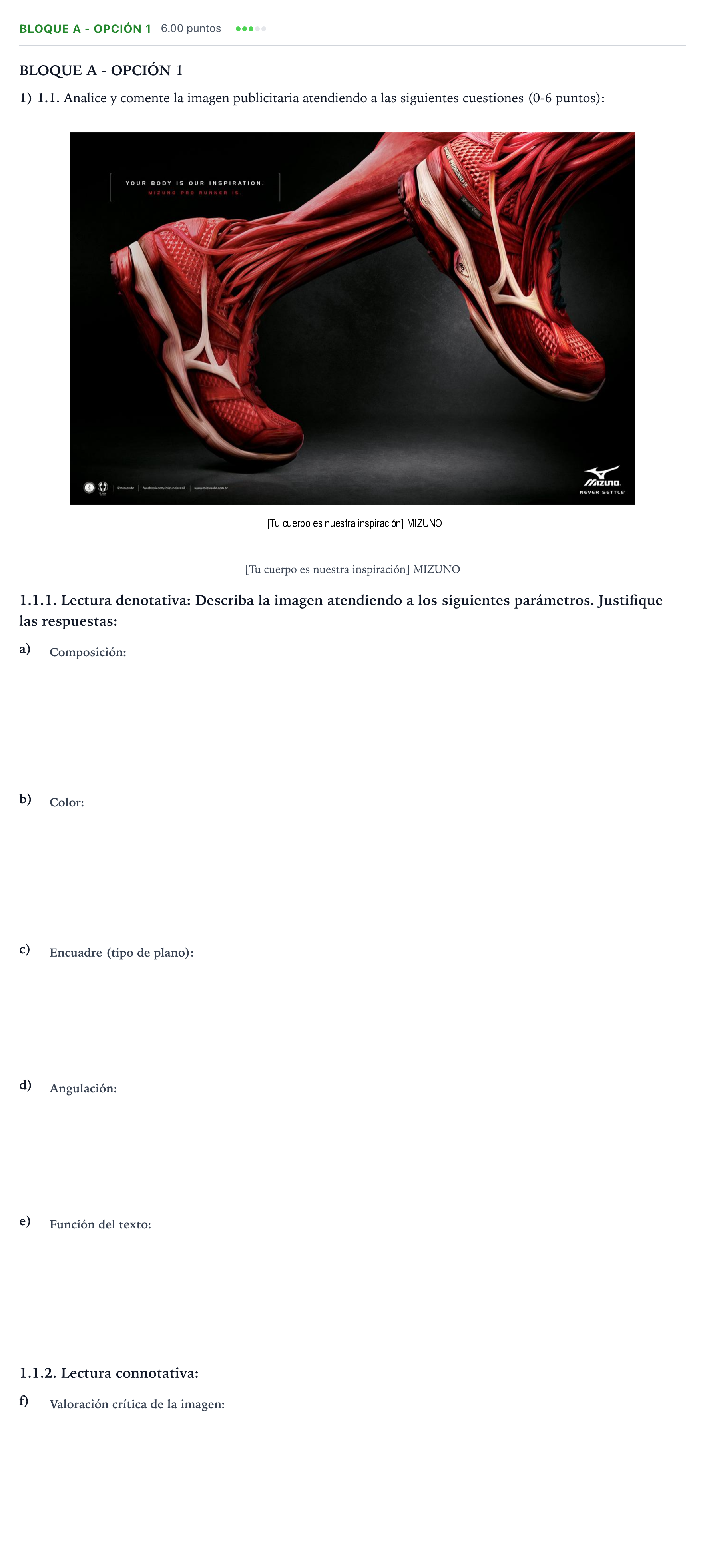 Enunciado: Bloque A - Opción 1 · Cultura Audiovisual II PAU Andalucía Extraordinaria Suplente 2021