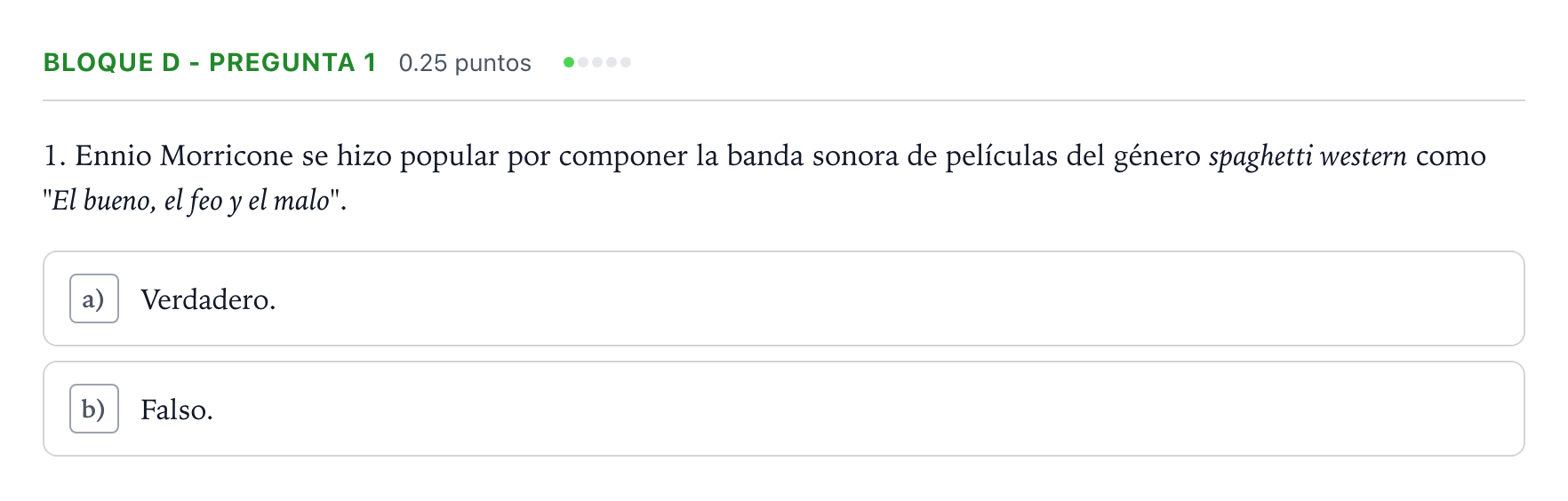Enunciado: Bloque D - Pregunta 1 · Cultura Audiovisual II PAU Andalucía Extraordinaria Suplente 2021