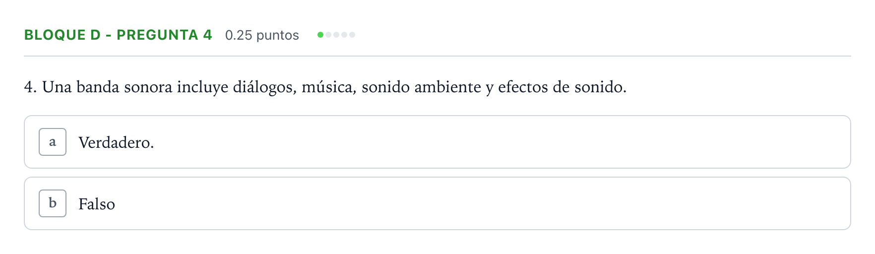 Enunciado: Bloque D - Pregunta 4 · Cultura Audiovisual II PAU Andalucía Extraordinaria Suplente 2021