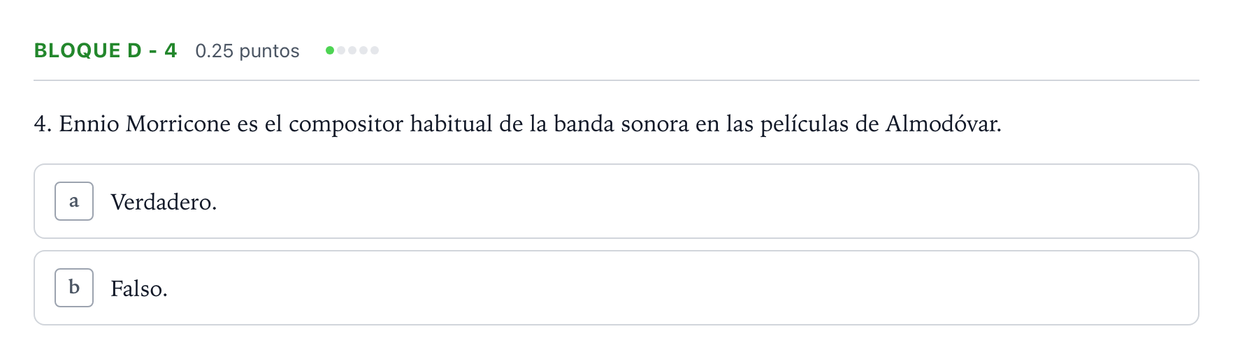 Enunciado: Bloque D - 4 · Cultura Audiovisual II PAU Andalucía Extraordinaria Titular 2021