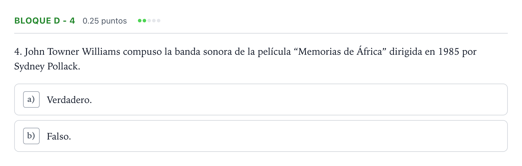 Enunciado: Bloque D - 4 · Cultura Audiovisual II PAU Andalucía Ordinaria Reserva 2021