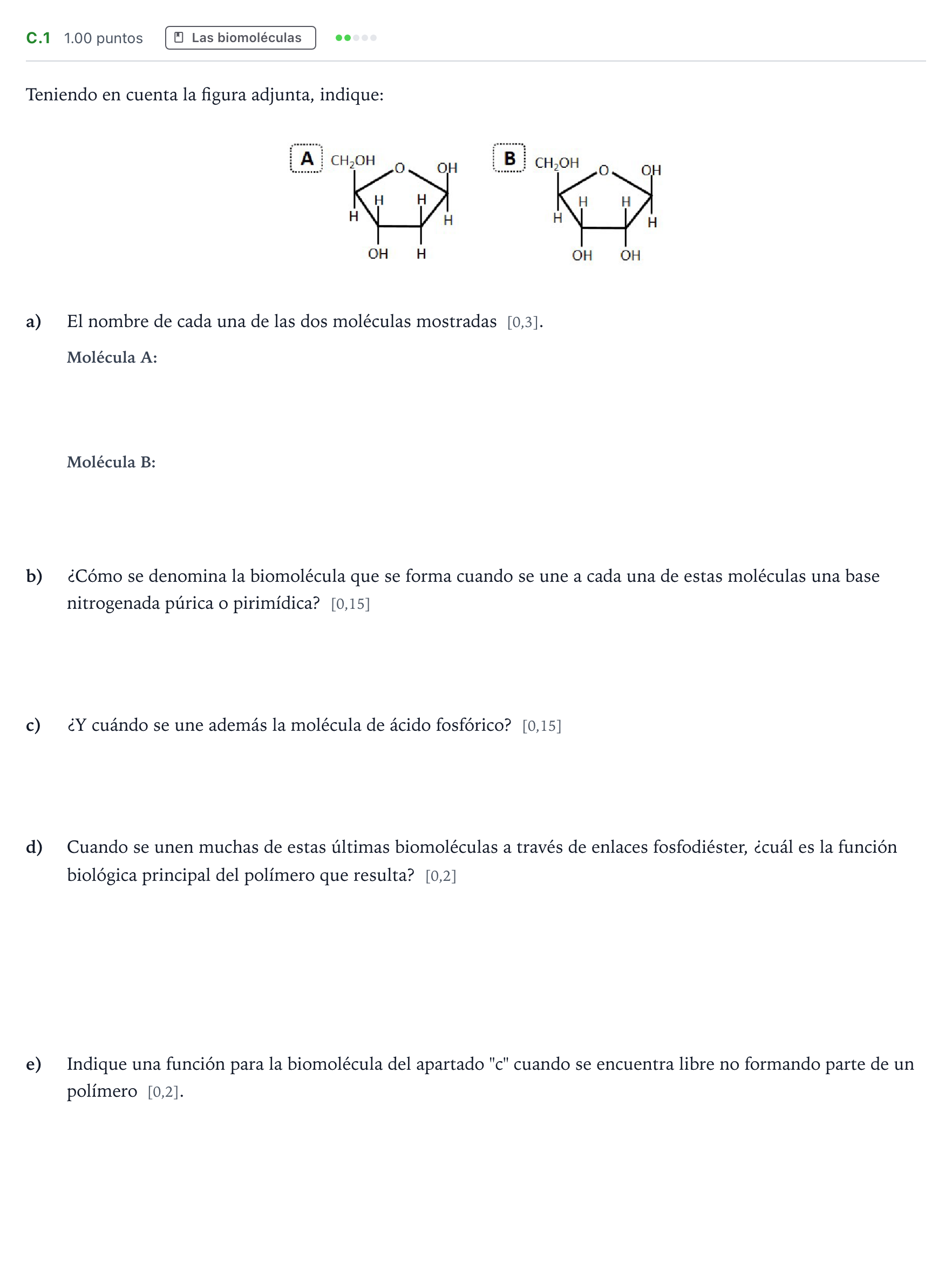 Enunciado: Ejercicio C.1 · Biología PAU Andalucía Extraordinaria Titular 2021
