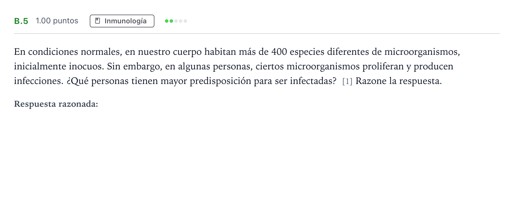 Enunciado: Ejercicio B.5 · Biología PAU Andalucía Ordinaria Suplente 2021