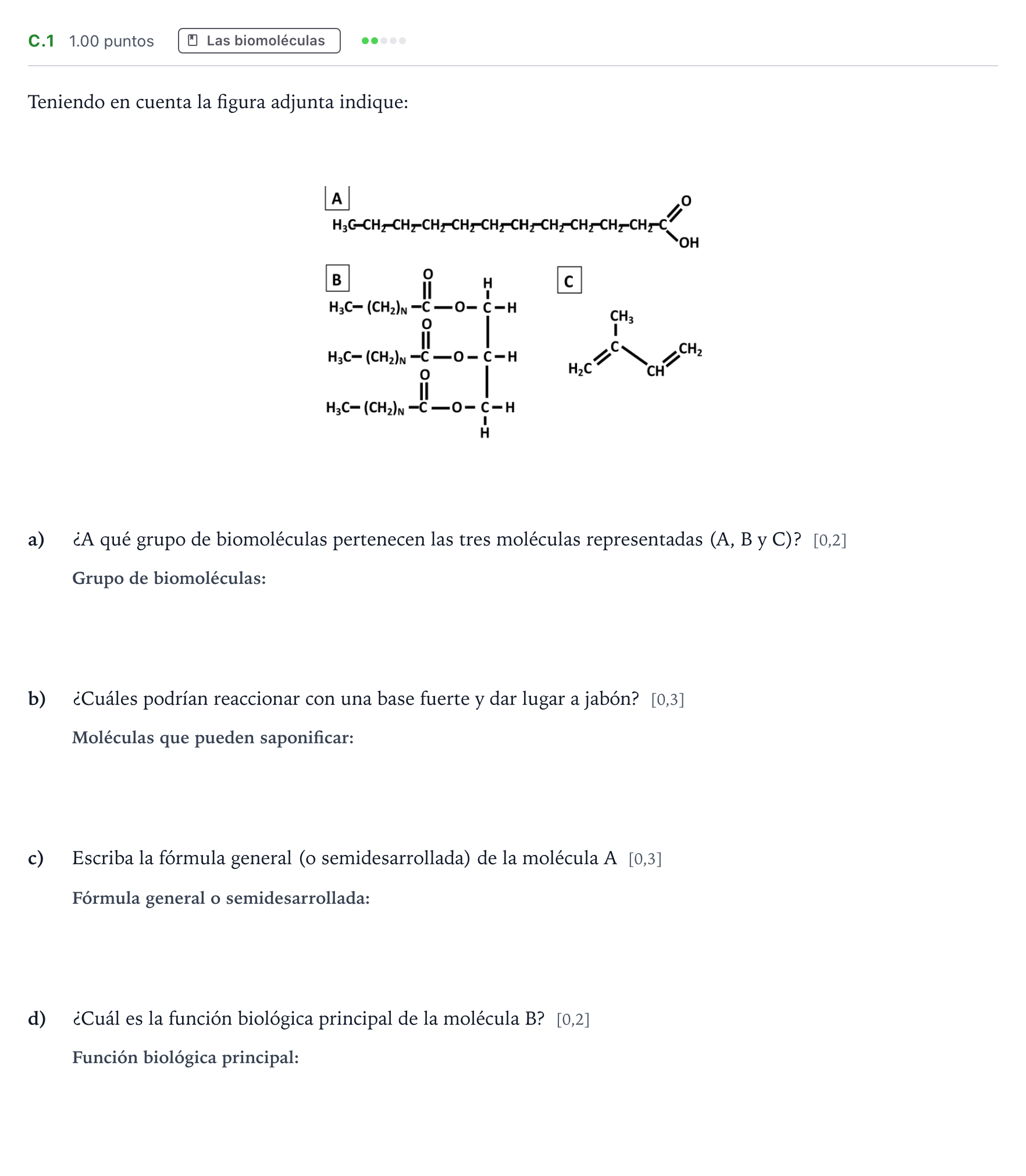 Enunciado: Ejercicio C.1 · Biología PAU Andalucía Ordinaria Suplente 2021